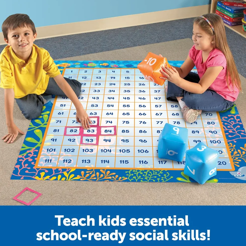Learning Resources Make a Splash Tappeto Matematico da Pavimento 120 Numeri per Bambini 6+ Gioco Educativo STEM Addizioni Sottrazioni Regalo Natale Scuola