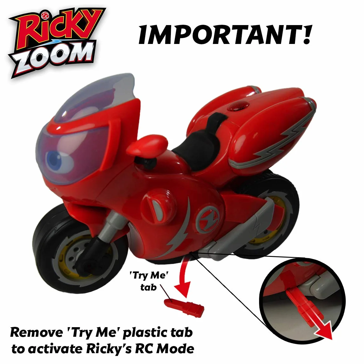 RC Turbo Trick Ricky, la moto acrobatica con telecomando fa ruote e sbalorditivi a 360 gradi, Ricky Zoom offre avventure perfette per i bambini in età prescolare e gli appassionati della serie!