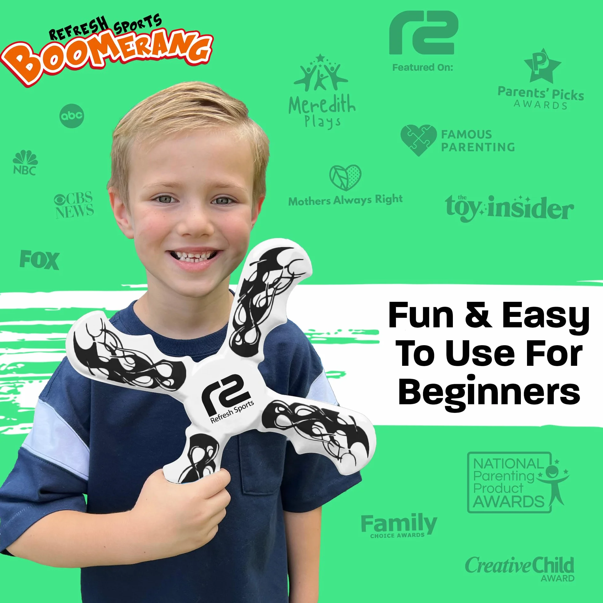 Boomerang for Kids – It Really Does Fly Back – Divertente e facile da usare, giocattolo regalo per ragazzi e ragazze – Il design in schiuma morbida permette un gioco sicuro e ottima idea regalo per