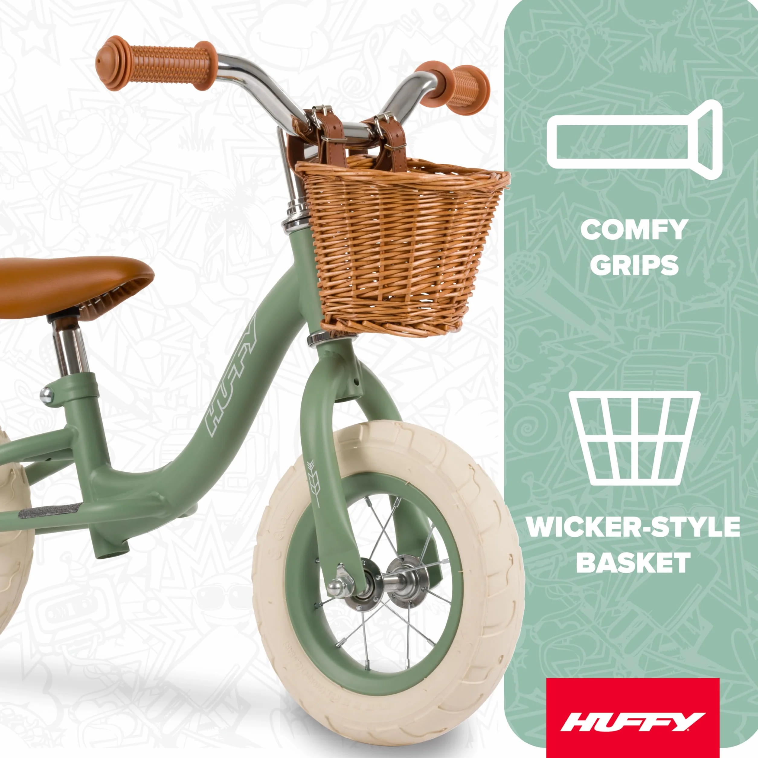 Huffy Bicicletta vintage da 10 pollici per bambini da 2 a 4 anni, verde