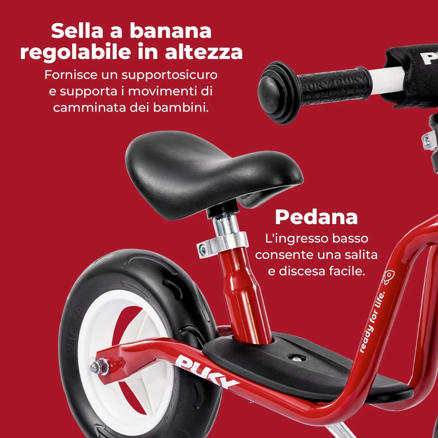 PUKY Draisienne di 2 Anni LR M Pigeon Cile Red