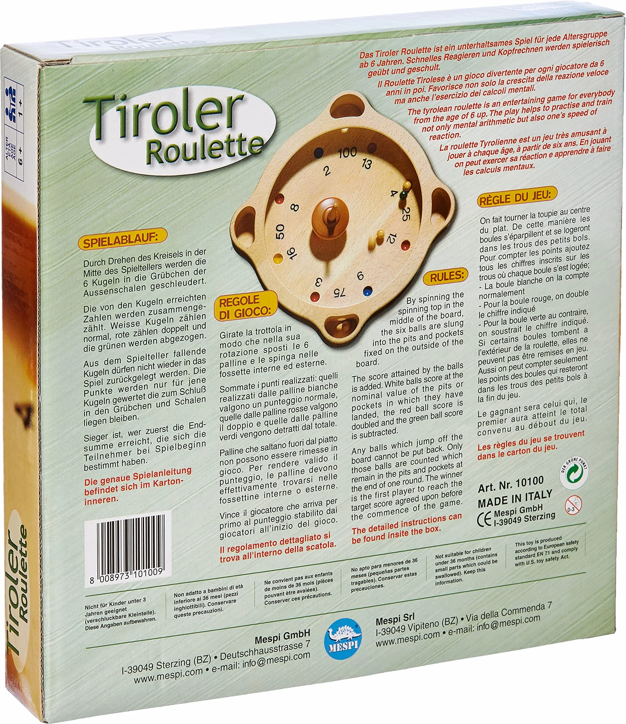 weiblespiele 10100 - Set di trottola tirolese originale