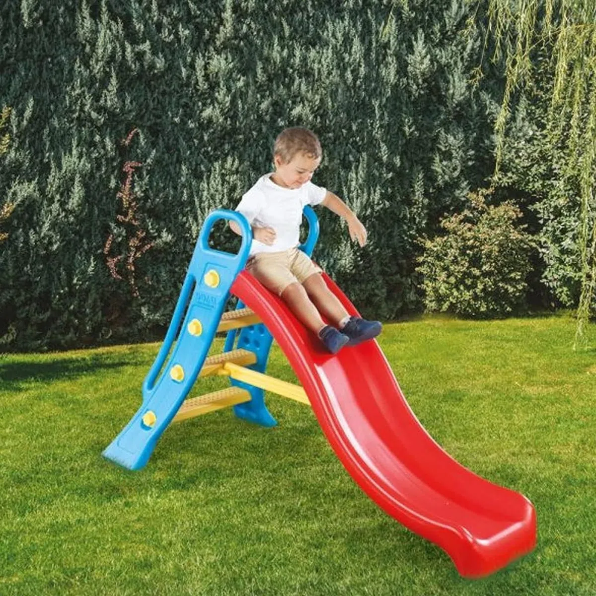 Dolu grande scivolo 2 in 1 con scala blu e discesa rossa autoportante per bambini 104 x 165,5 x 77,5 cm