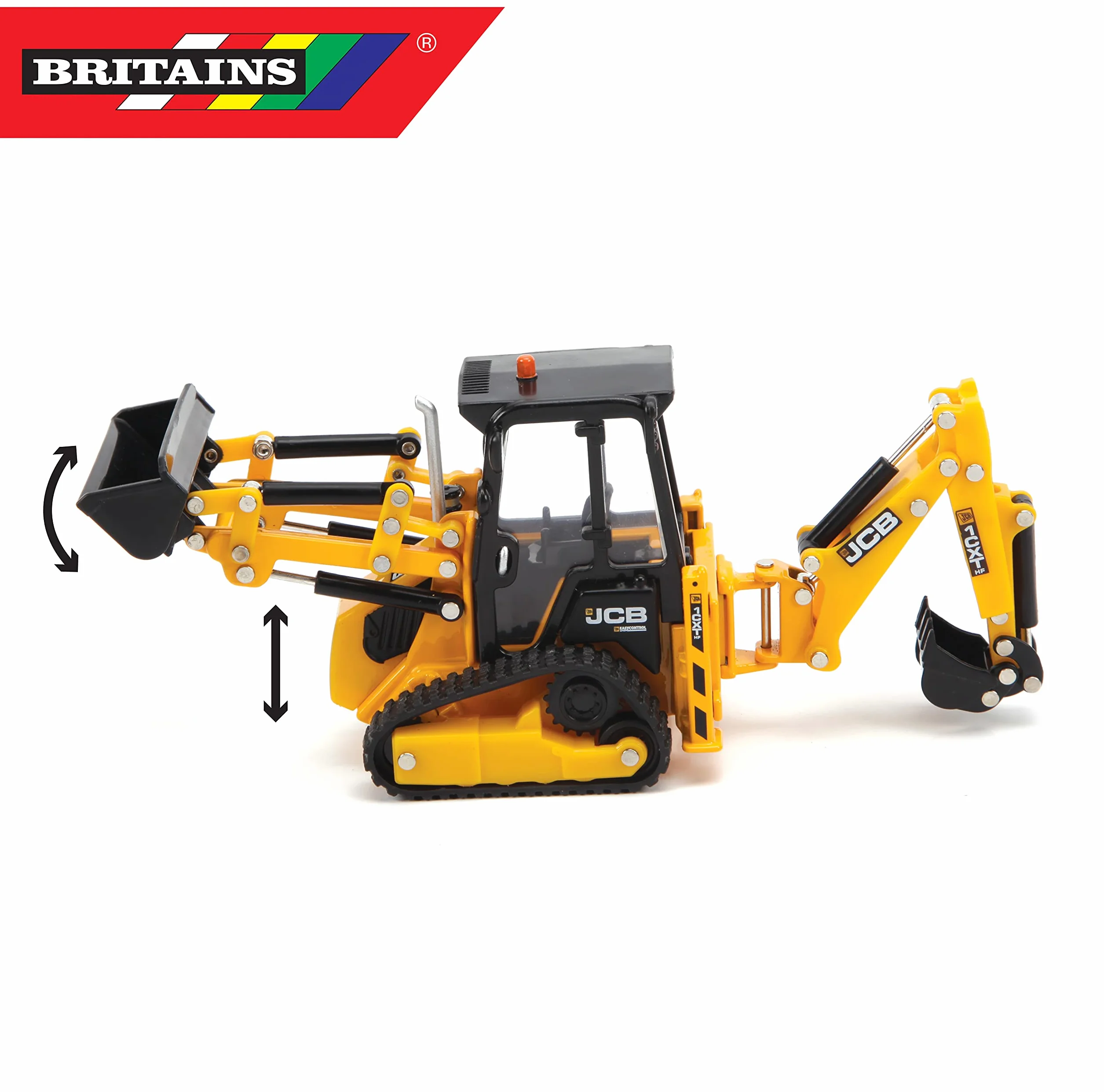 Britains JCB Farm Tomy Toys, terne cingolate, Camion JCB 1CXT 1:32, Giocattolo da Collezione, Giocattolo da Collezione, Giocattoli da Fattoria in Scala 1:32, Adatti per Collezionisti e Bambini, dai 3