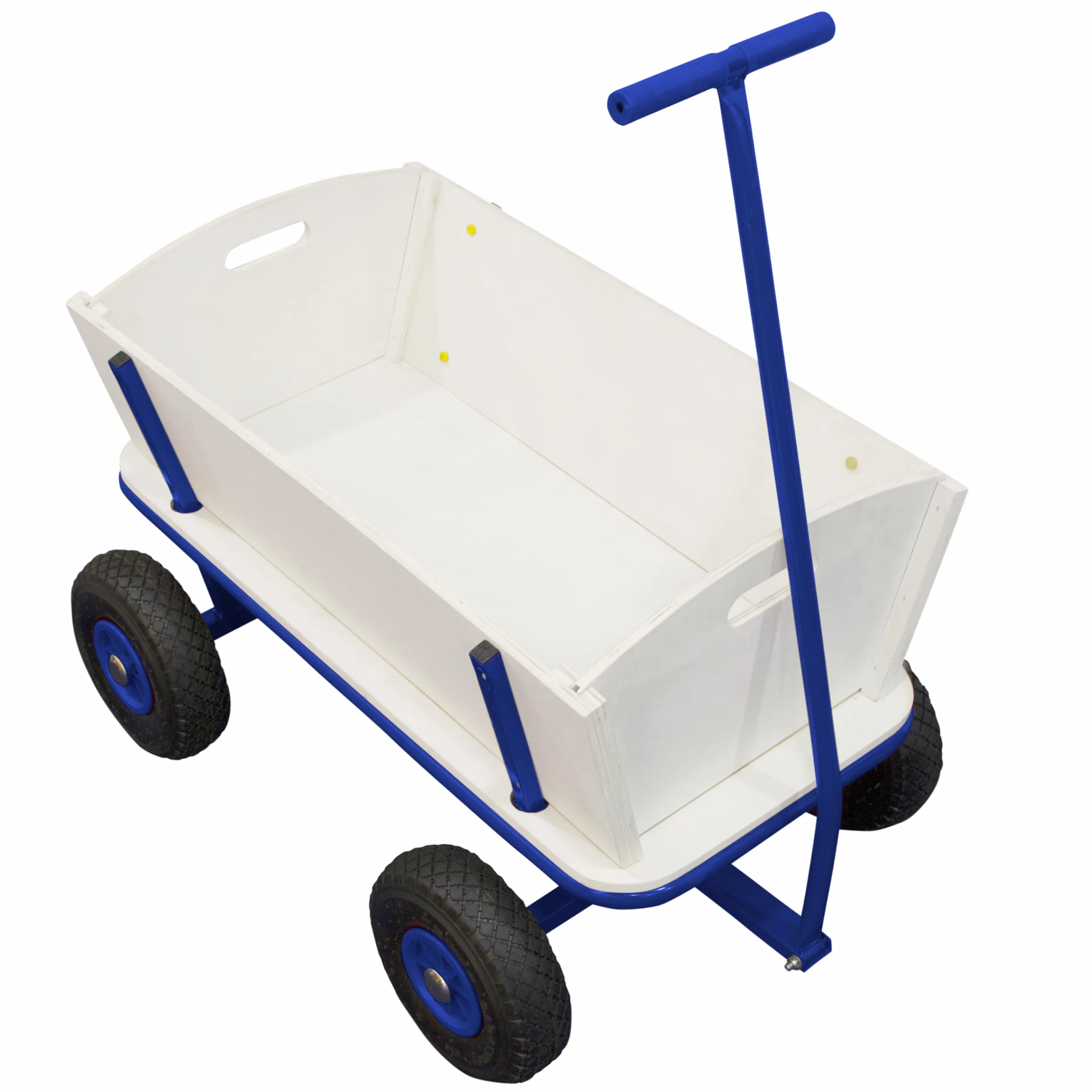 Sunny Billy Beach Wagon Blu | Carrello da Giardino, Spiaggia | In Legno, 4 ruote, da Esterno, da Mare| 94x61x97cm - Max 100kg
