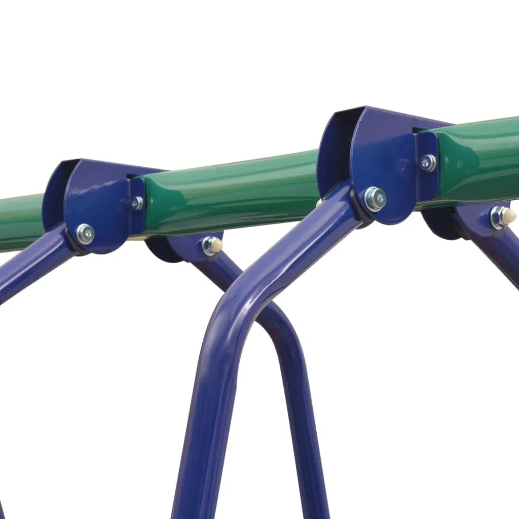 vidaXL Set Altalene con Scivolo 3 Sedili Arancione Giostra all'Aperto Dondolo