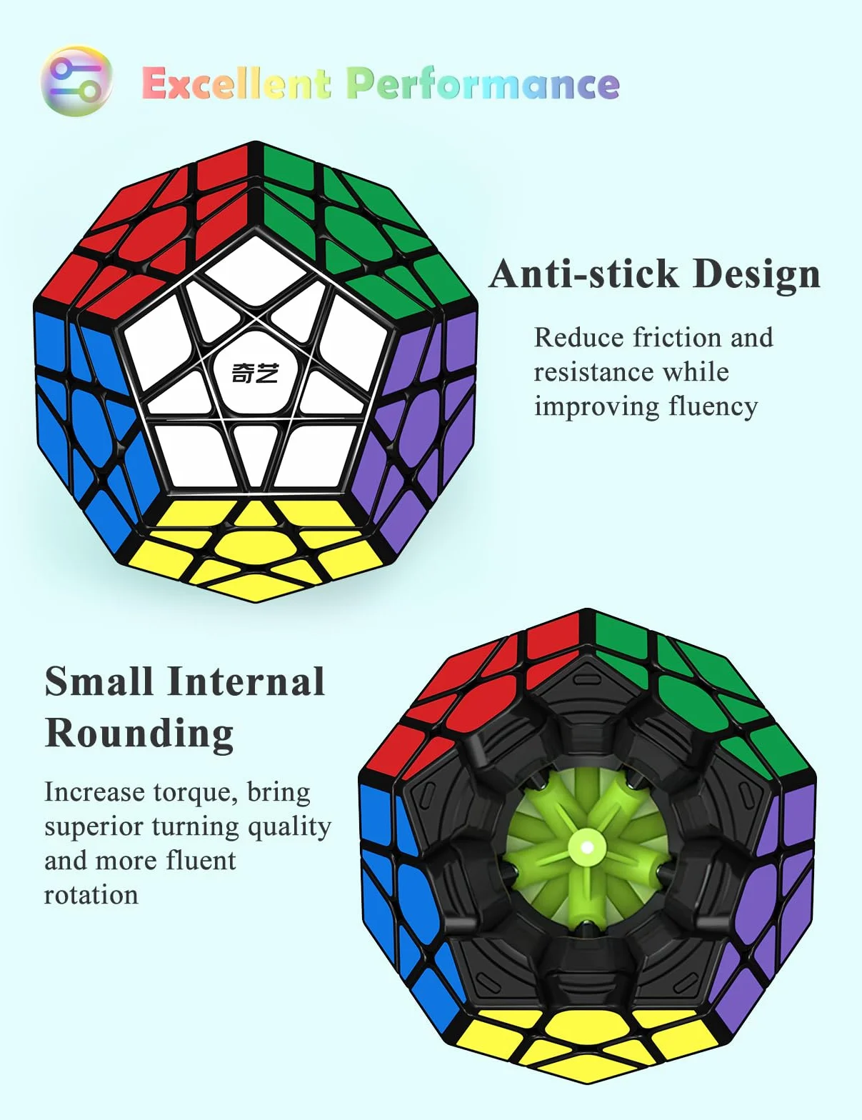ROXENDA Speed Cube Set, Cubo Magico di Skew Ivy Piramide Dodecahedron Speed Cube con Confezione Regalo, Tutorial Segreto per Cubi(Irregular)