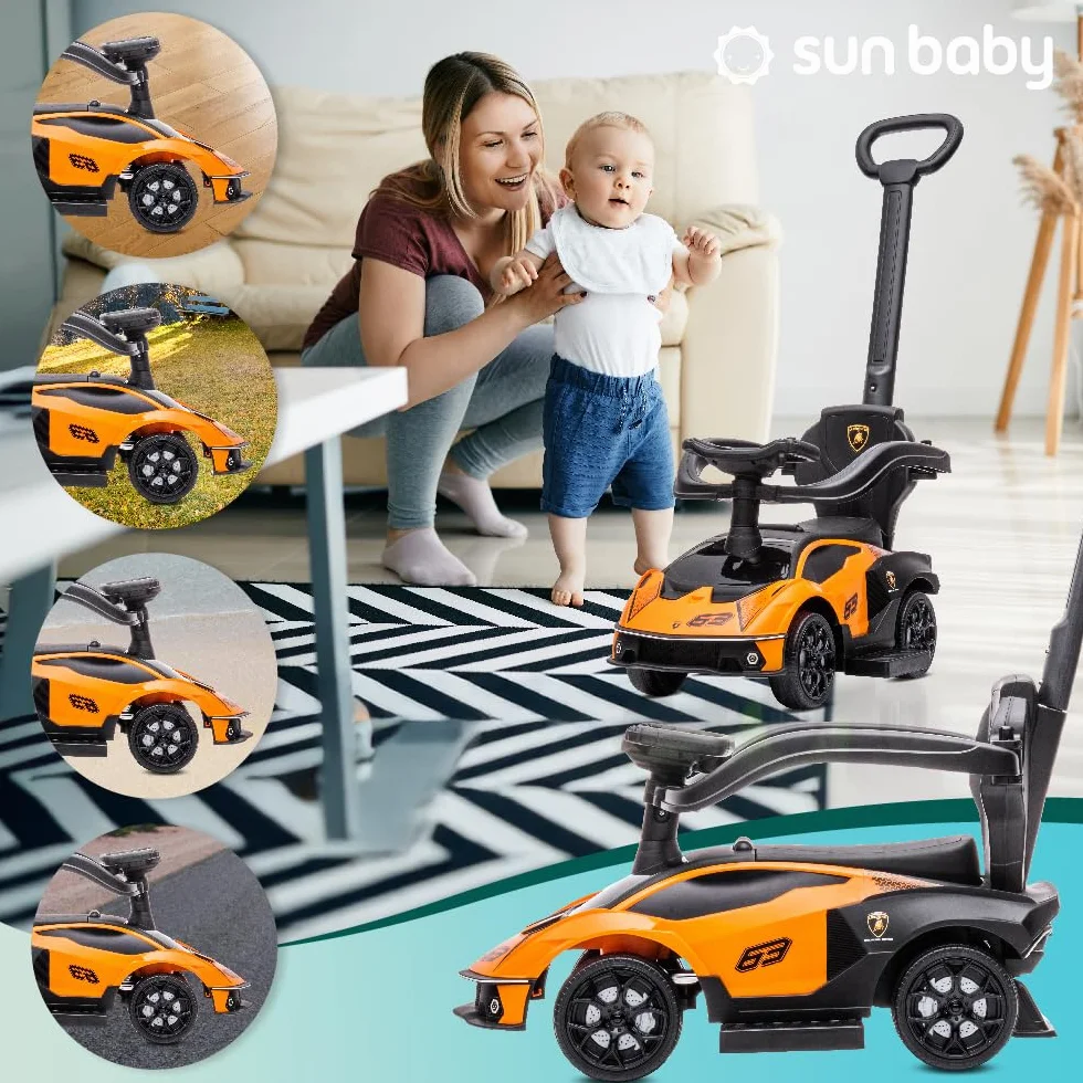 Auto a spinta da 1 anno con maniglione, auto per bambini, auto a spinta Essenza SCV12, Aauto Kinder (Arancione)