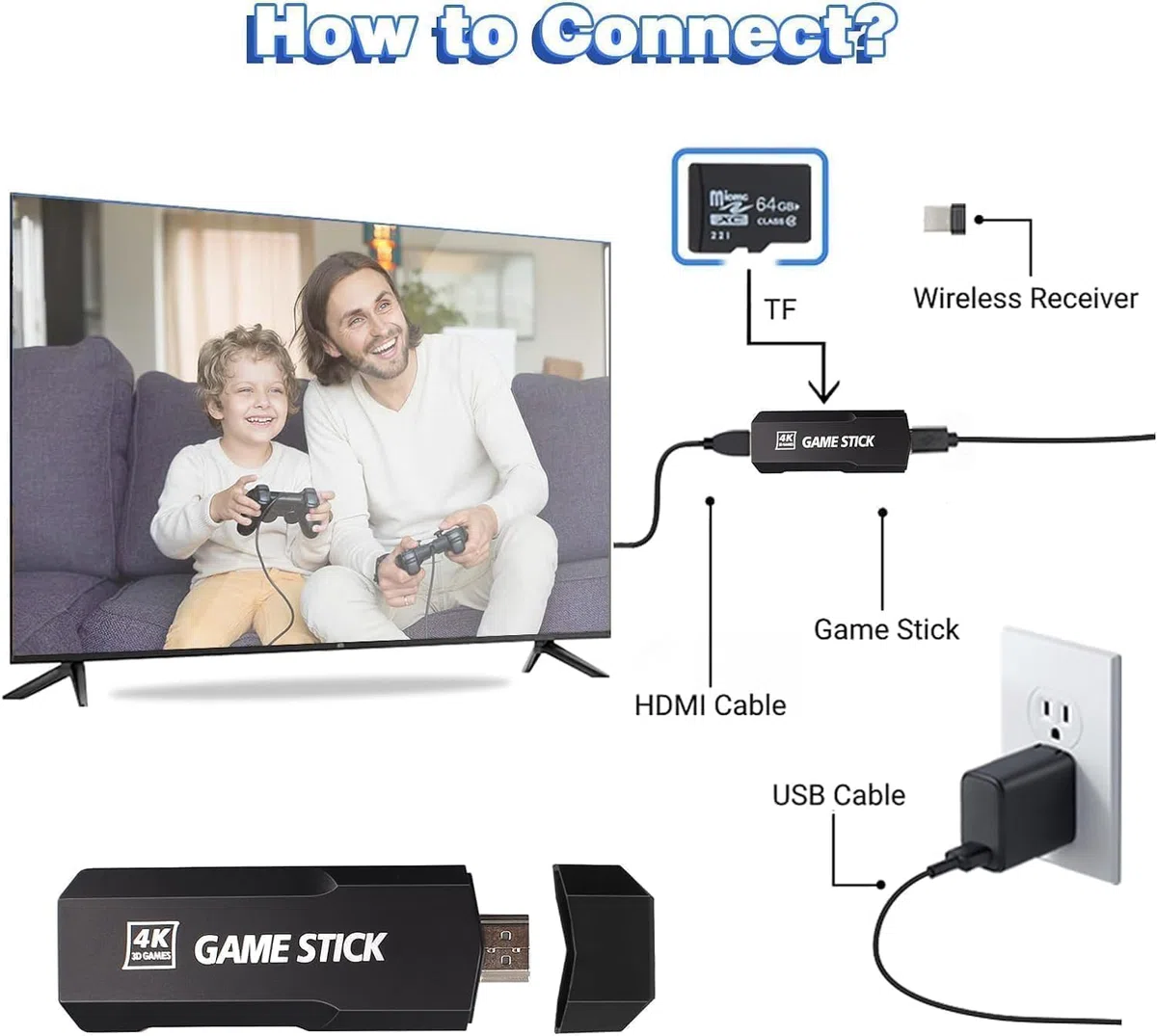 Timits Emulatore Console Retro, Console di Gioco con Controller Wireless 2.4G, 42000+ Giochi Console Retro Portatile Supporto 40+ Simulatori, Videoconsole Retro Uscita HD 4K per TV