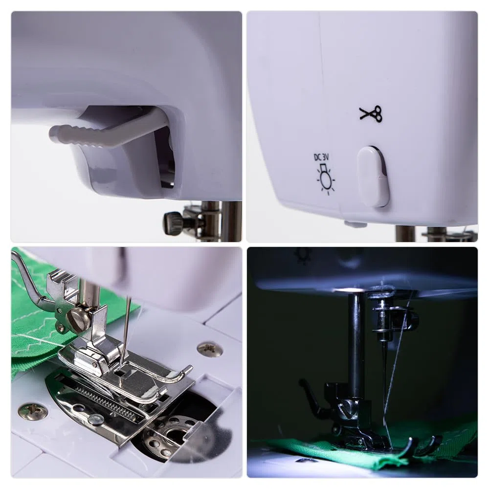 Macchina da cucire elettrica portatile per principianti, mini macchina da cucire per adulti con kit da cucito a 12 punti