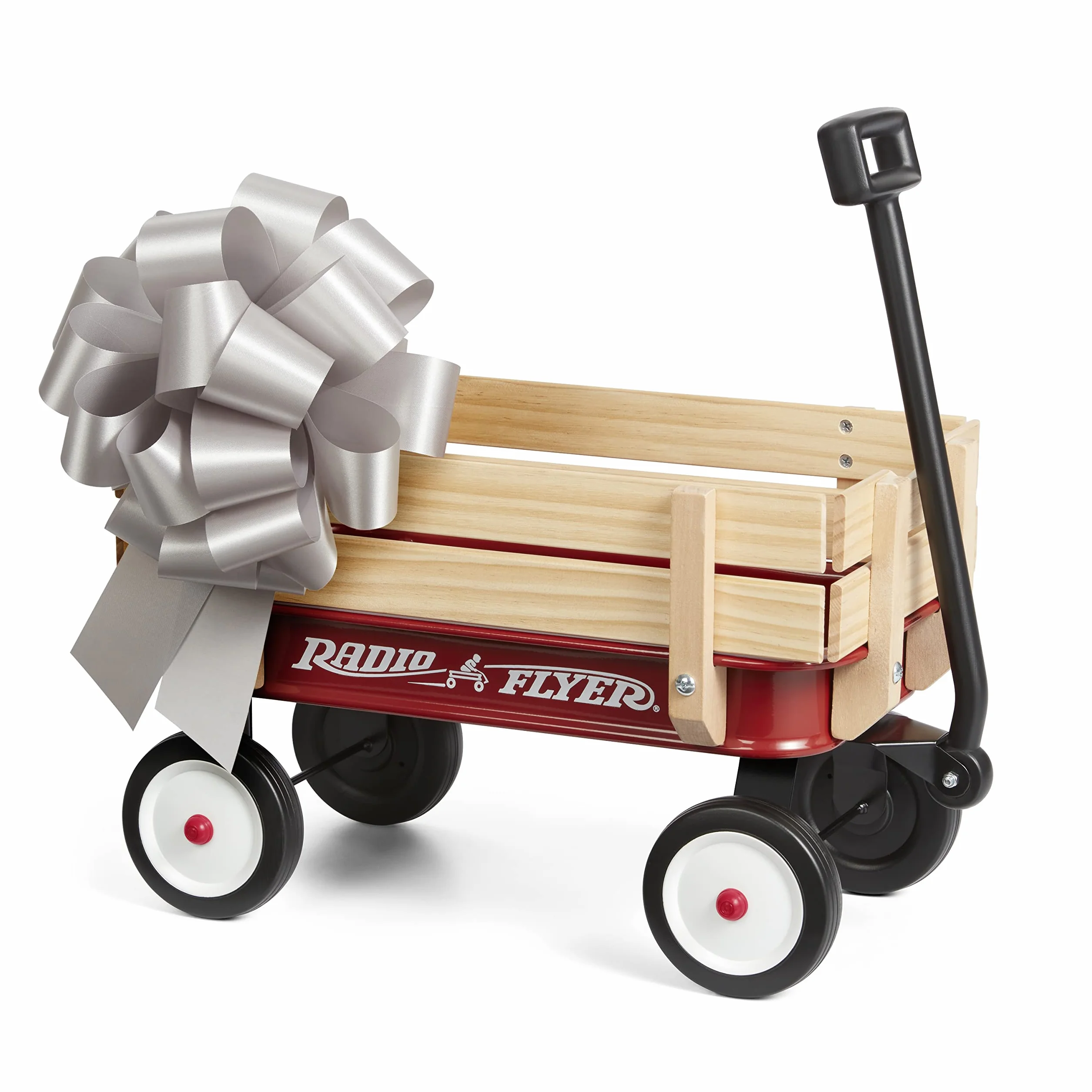 Radio Flyer Il mio primo carretto in acciaio e legno, Carretto giocattolo bambini rosso, Per bambini dai 18 mesi