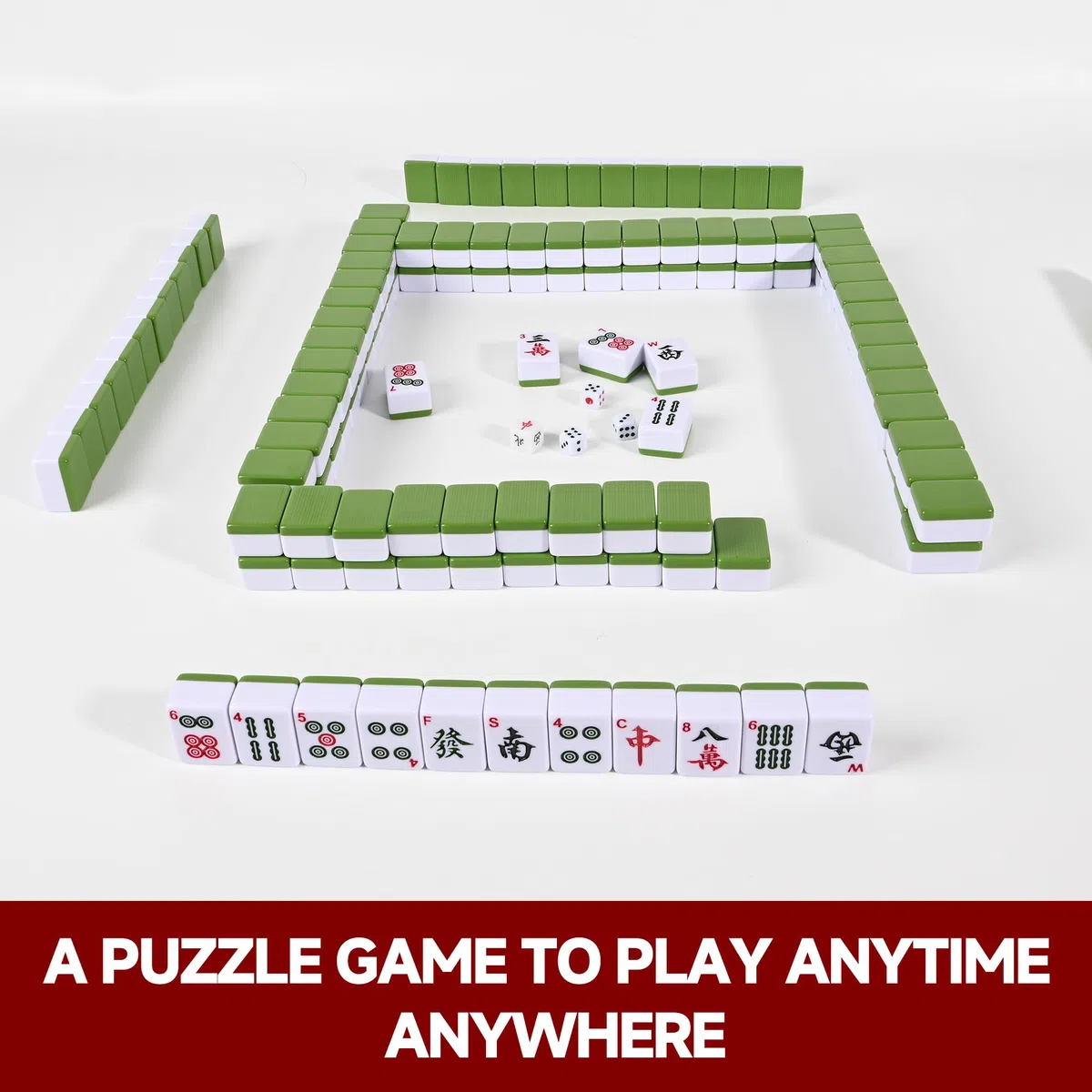 Nisorpa Majong Cinese Set Completo 144 Pezzi Mah Jongg Piastrelle Medie Gioco Da Viaggio e Feste