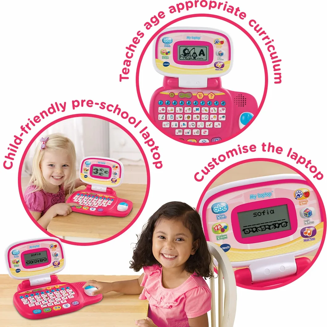 VTech Pre-School My Laptop-Rosa, Colore, 20.9H x 27.1W x 6.8D, 155453