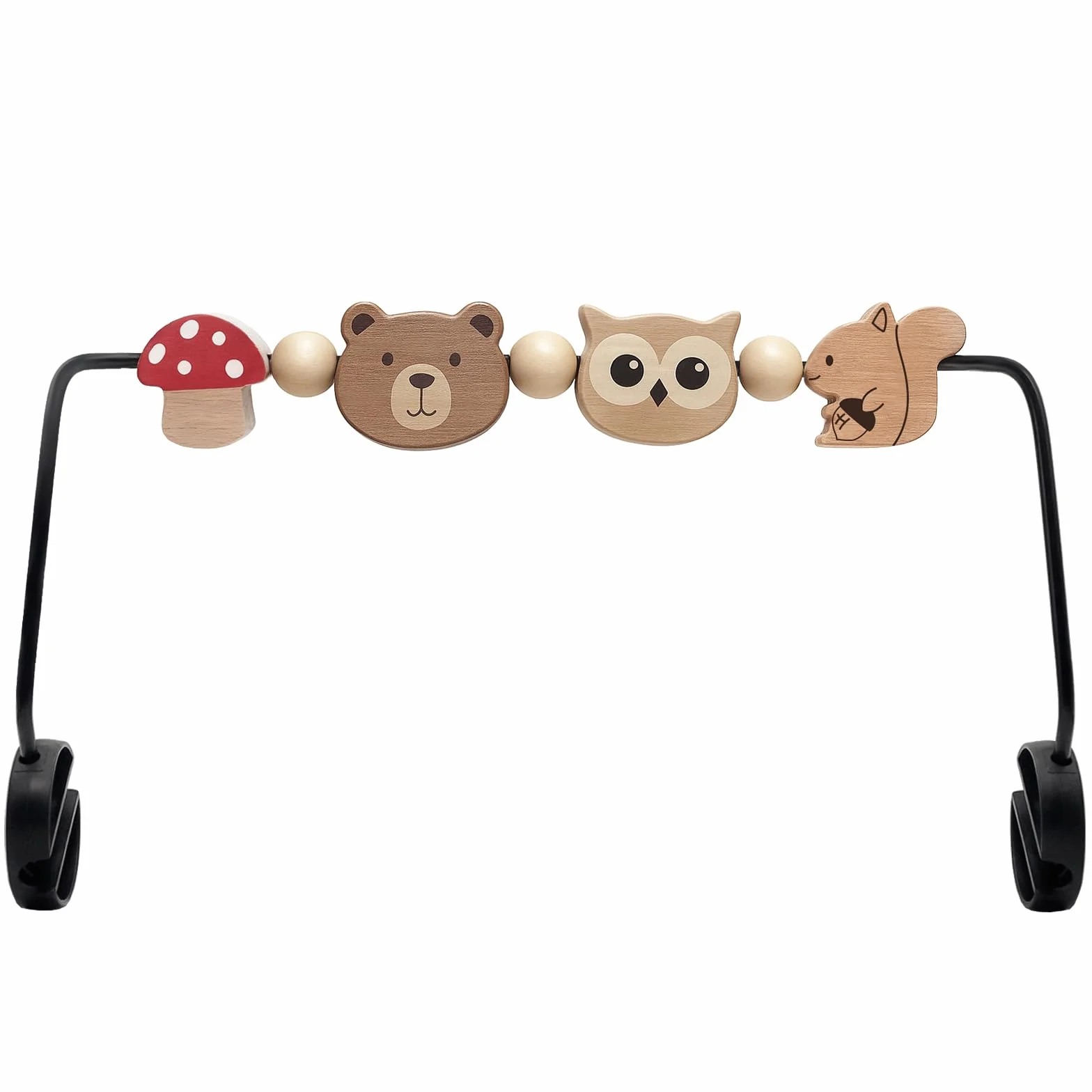 Giocattolo per buttafuori, Compatibile con BabyBjorn Bouncer Balance Soft & Bliss, Barra Giocattolo Girevole in Legno per Bambini, Giocattolo per Lo Sviluppo sensoriale (Animali)