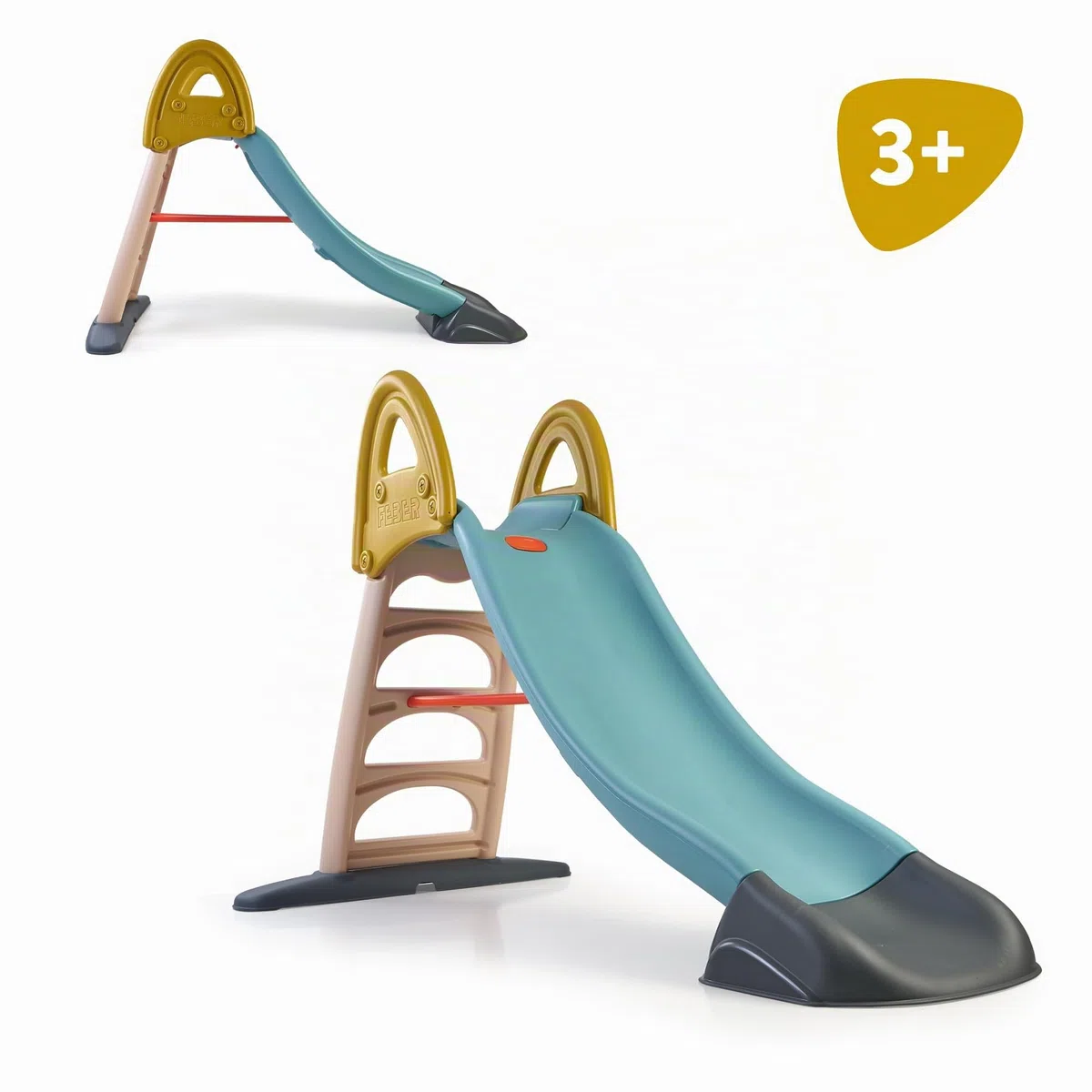 FEBER Mega Casual Water Slide Scivolo Giardino con Tubo Esterno Scale Antiscivolo Colori Resistenti