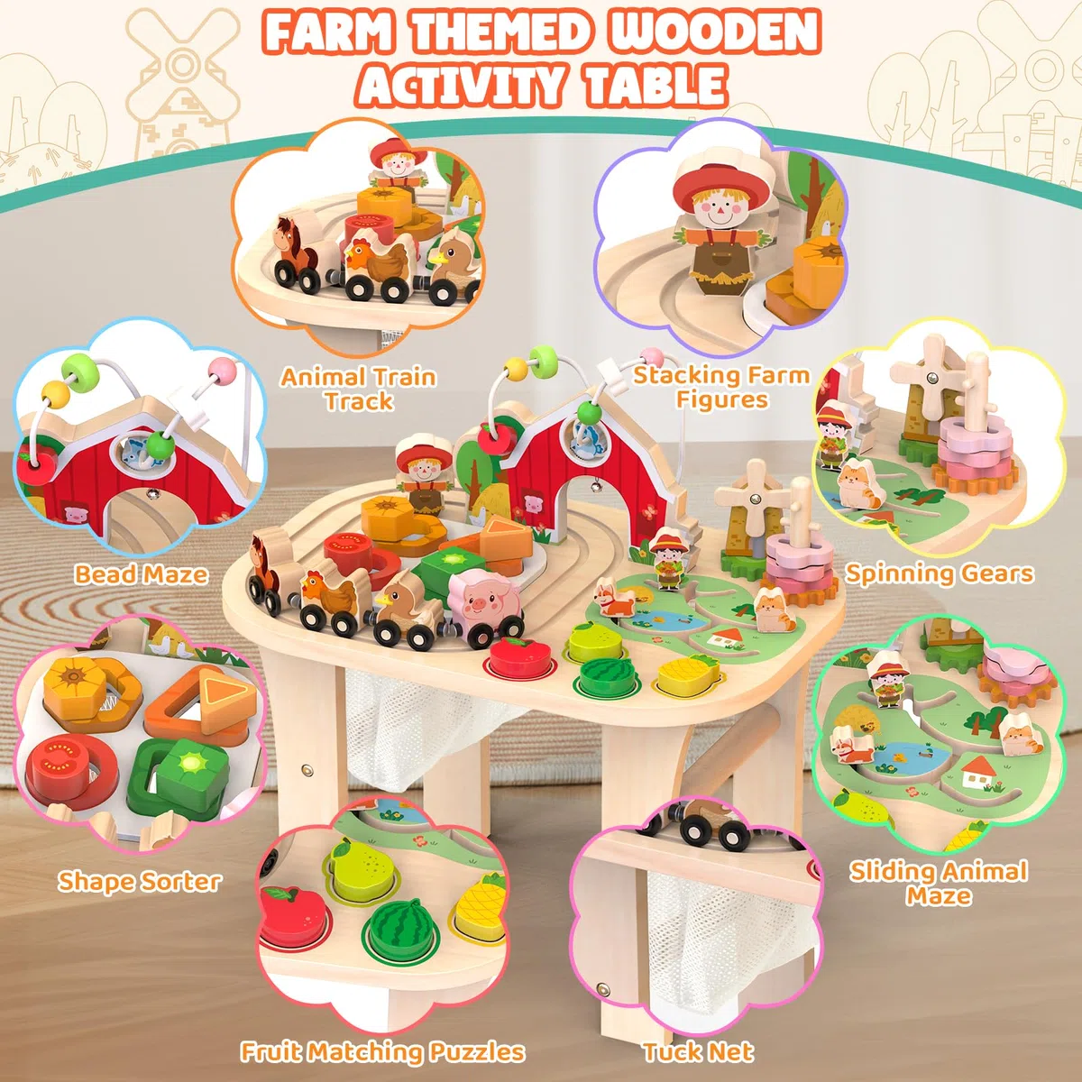 Zestaw Montessori Drewniane Uovo Dinozaura Bęben Obrotowy Pudełko Trwałości Gra Sortowania Puzzle Prezent Edukacyjny 6+ Miesięcy 1 2 3 Lata Naturalny