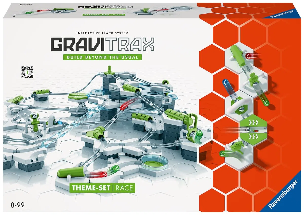 Ravensburger - GraviTrax Starter Set Race 180 Pezzi | Pista Biglie Con 150 Pezzi | Rompicapo Bambini Con Le Biglie | Giochi Bambino 8 Anni Maschio e Femmine | Giochi Per Bambini Compatibili Con Tutti