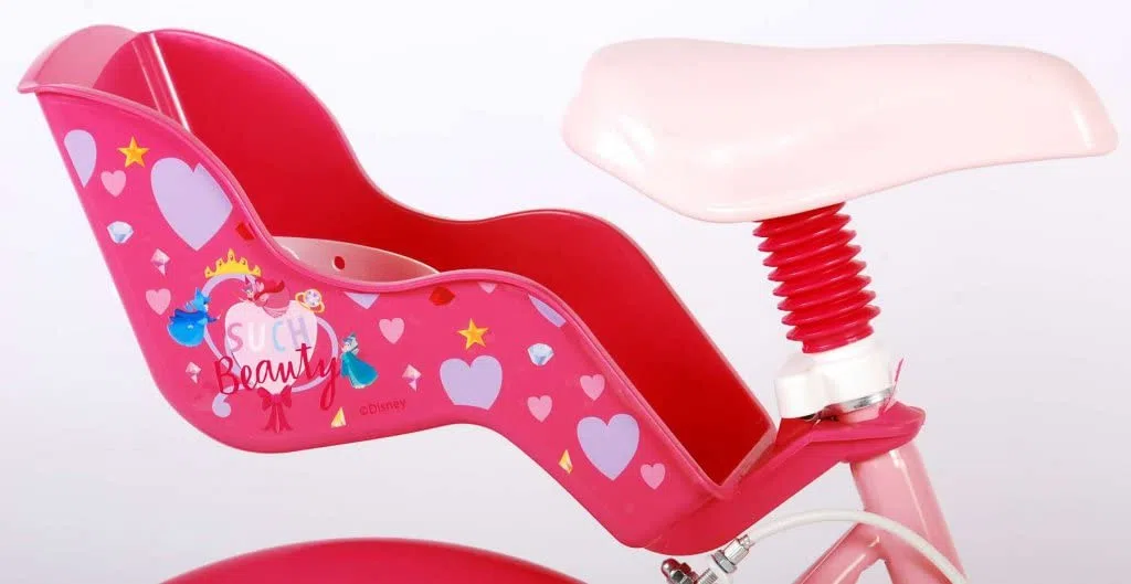 Bicicletta per bambini Disney Princess 16 pollici con cestino e portabambole