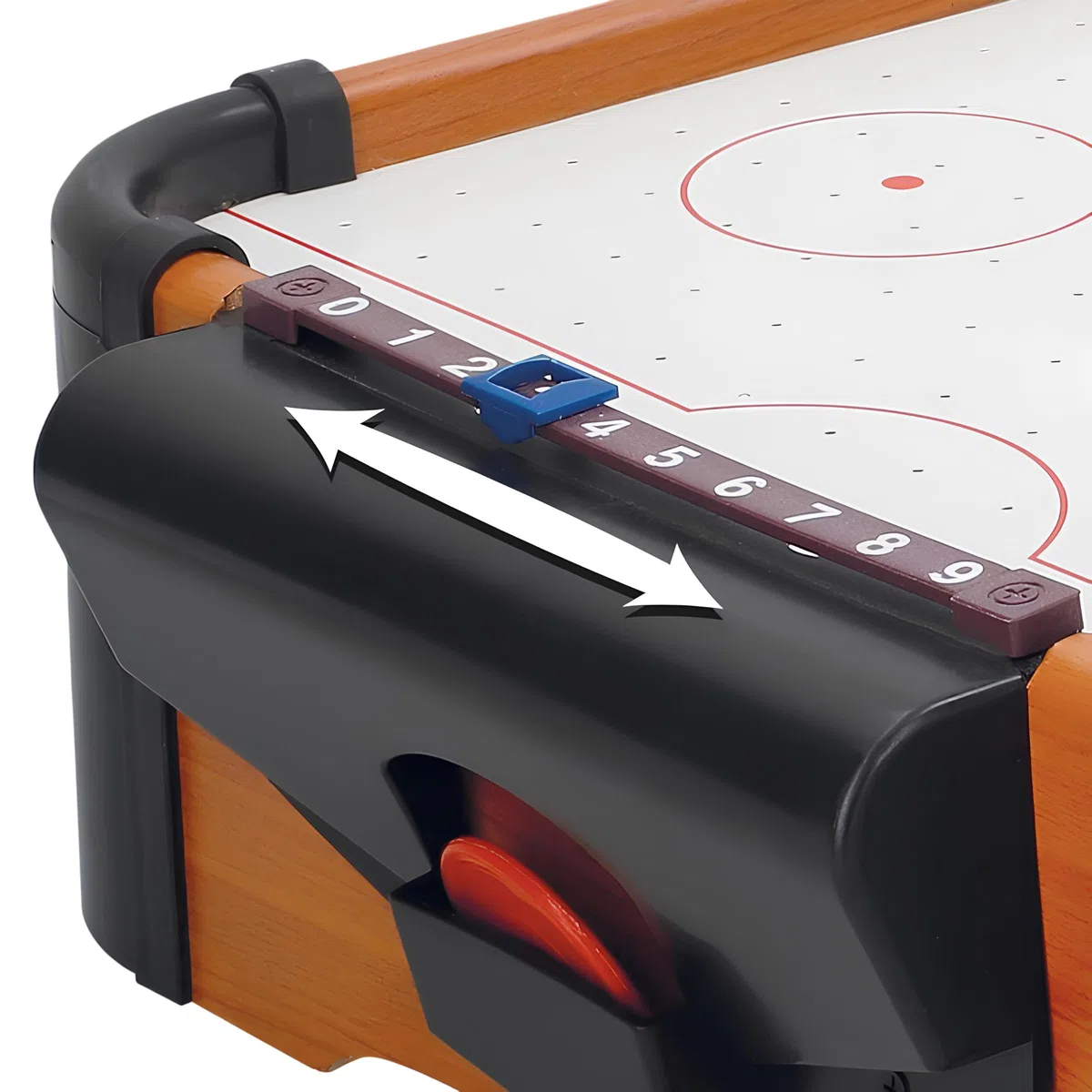 Hockey da Tavolo ad Aria in Legno Grande con 2 Manopole 2 Dischi e Segnapunti Integrato