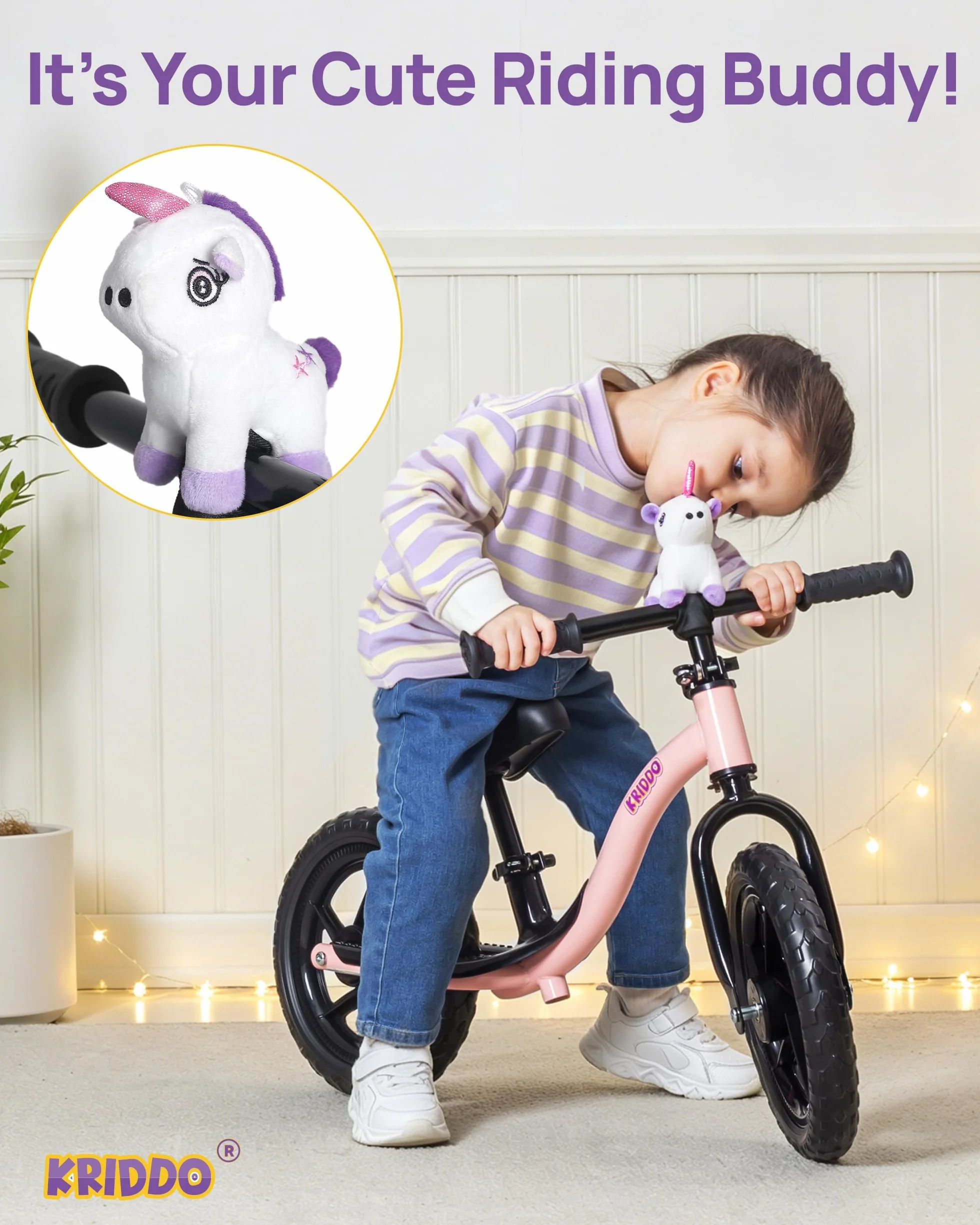 KRIDDO Bicicletta Senza Pedali per Bambini di 2 Anni, Età 24 Mesi a 5 Anni, Bicicletta Interattiva per Apprendimento Precoce con Stabilità, Regalo per Bambini e Bambine di 2-5 Anni | 2 anni