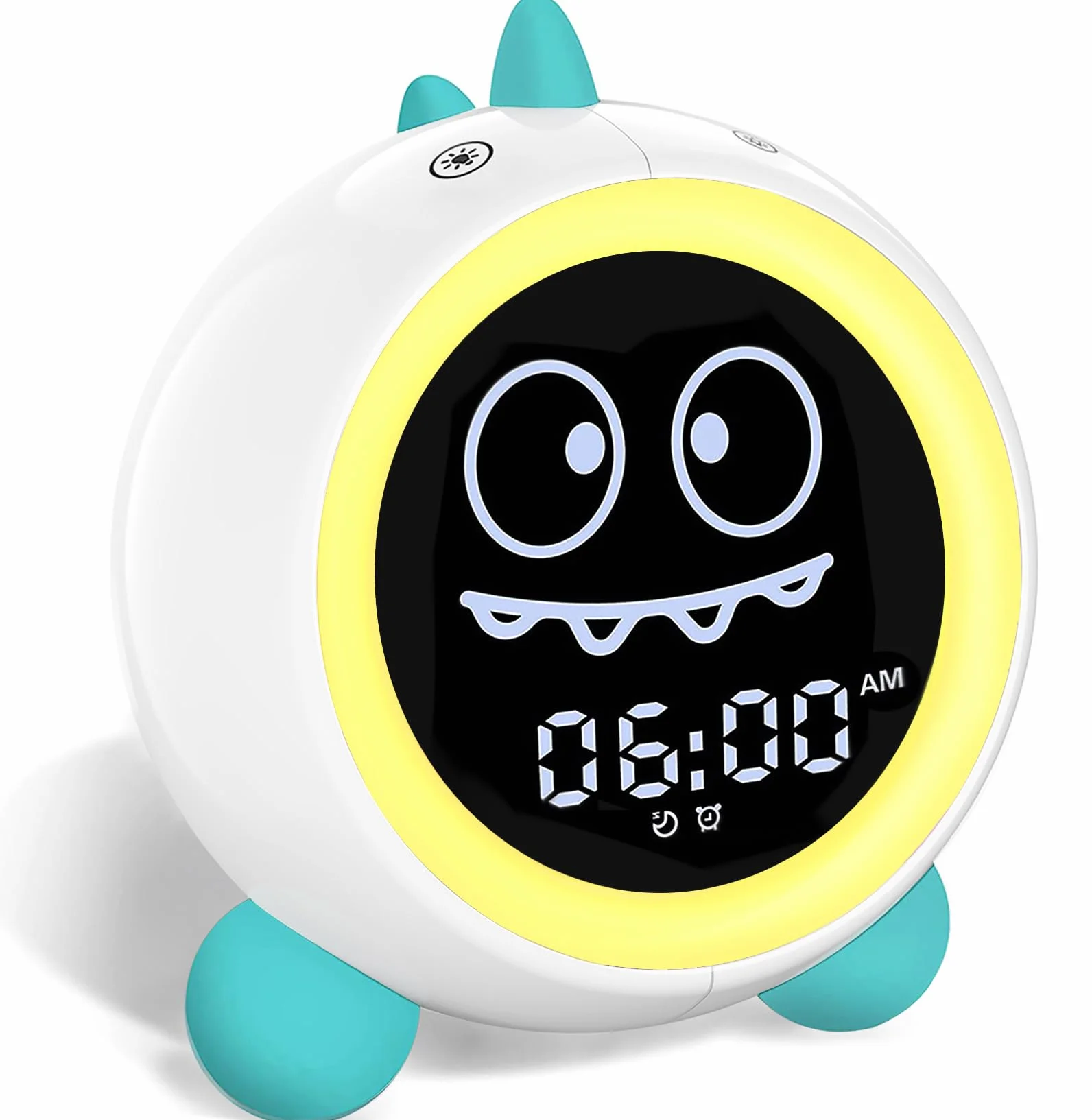 DINOTIME Sonno per bambini, sveglia per bambini, con luce notturna, timer per principianti, ragazze, ragazzi (verde)