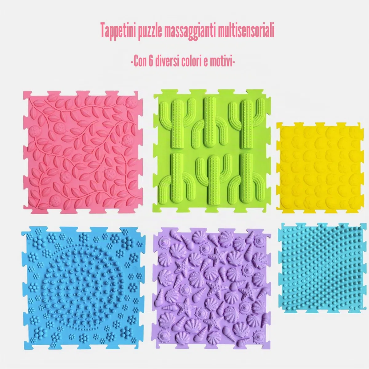 Tavole Sensoriali per Esplorazione Multisensoriale 6 Pezzi - Tappeto Massaggio Bambini Autistici - Puzzle Giocattoli Tattili