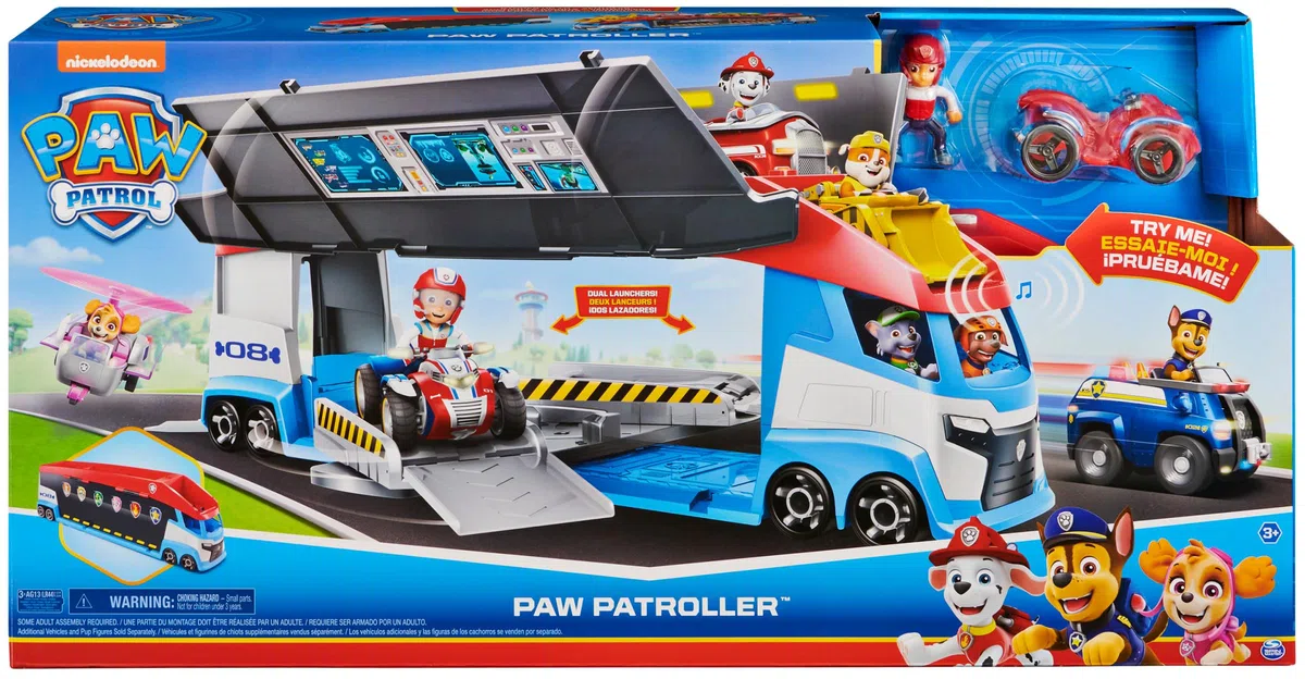 Paw Patrol Paw Patroller Deluxe Veicolo Trasformabile con 2 Lanciatori Ryder e Quad 3+ Anni