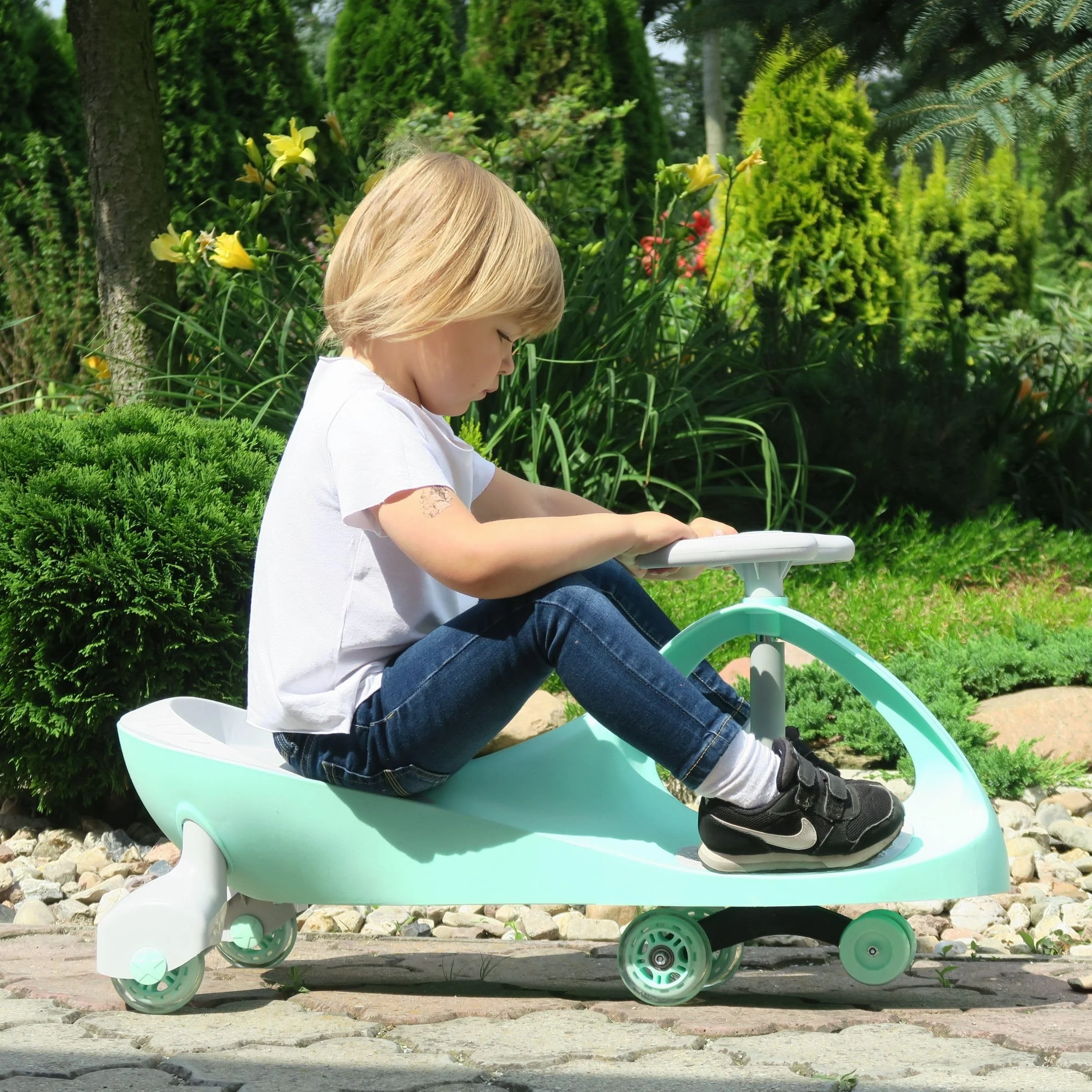 TWISTCAR Auto Giocattolo per Bambini 3+ Anni - Macchina a Spinta con Volante LED, Ruote in Gomma, Capacità 120kg - Gioco Attivo Senza Batterie per Sviluppo Motorio e Coordinazione