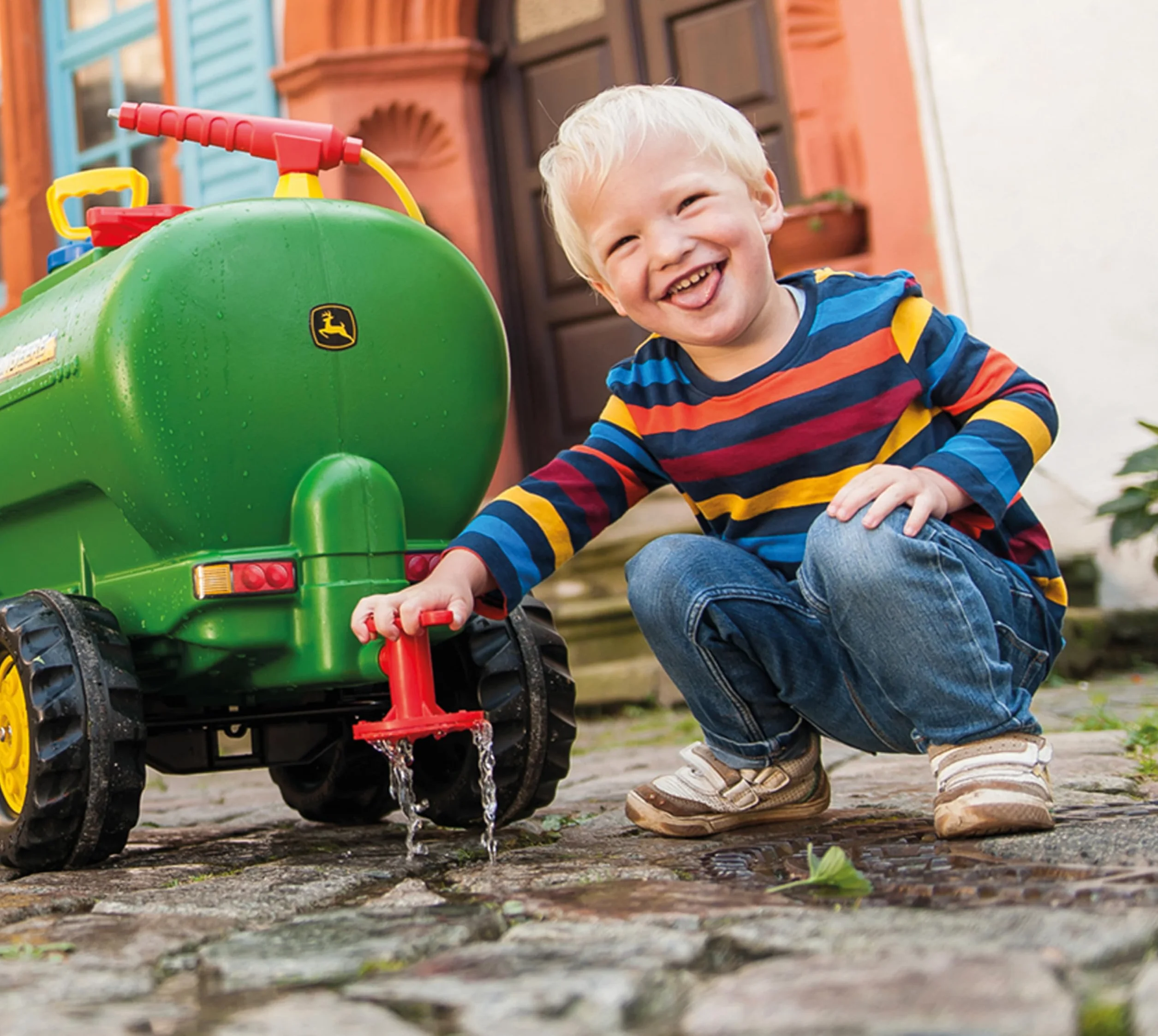 Rolly Toys John Deere rollyTanker trailer 30 litri serbatoio acqua trattore con pompa pistola bambini 3-10 anni