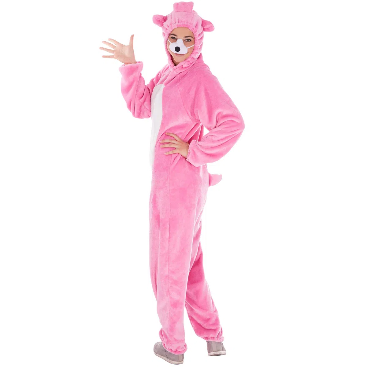 dressforfun Costume da Orso per Lui e per Lei | In Soffice Tessuto di Peluche | Incl. Naso con Elastico (Rosa | L | No. 300879)