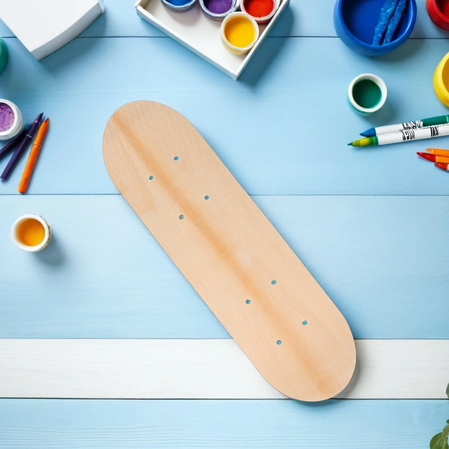 Set 3 Pezzi Skateboard Vuoti in Legno d'Acero a 7 Strati Doppia Coda, Tavole da Dipingere Fai da Te per Ragazzo Ragazza, Adatte a Decorazioni e Interazione Genitore-Figlio