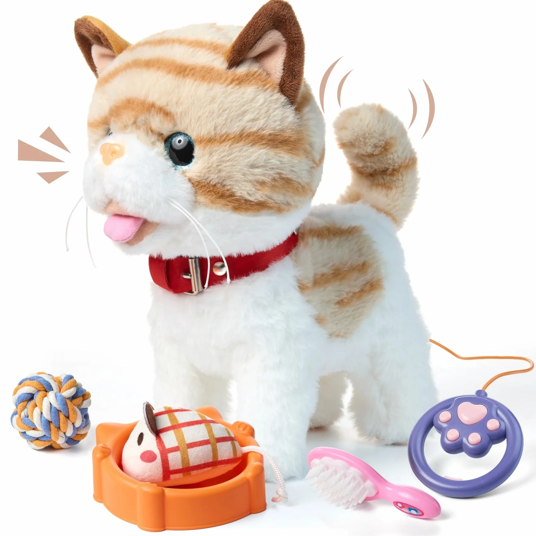Giocattolo interattivo per gatti elettronico con telecomando peluche per bambini