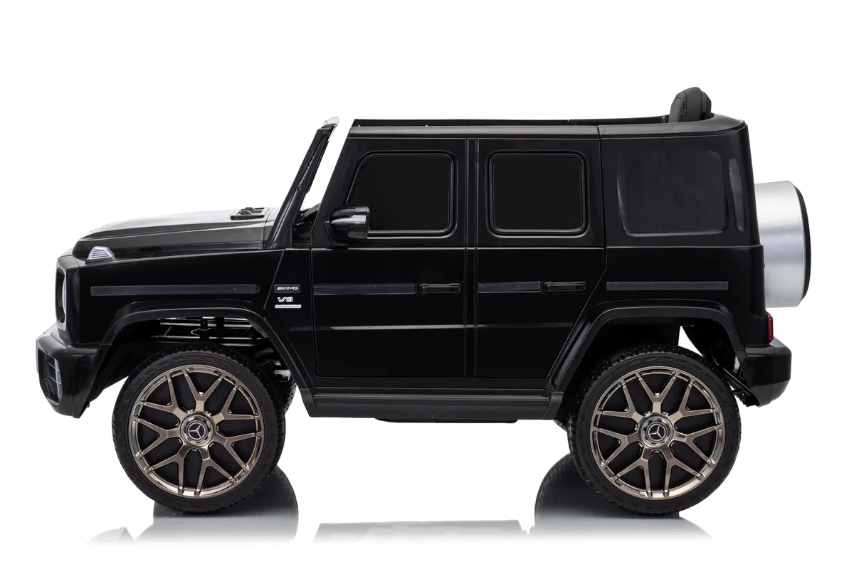 FINOOS Mercedes G63 AMG auto elettrica per bambini con telecomando, sedile in pelle, nero