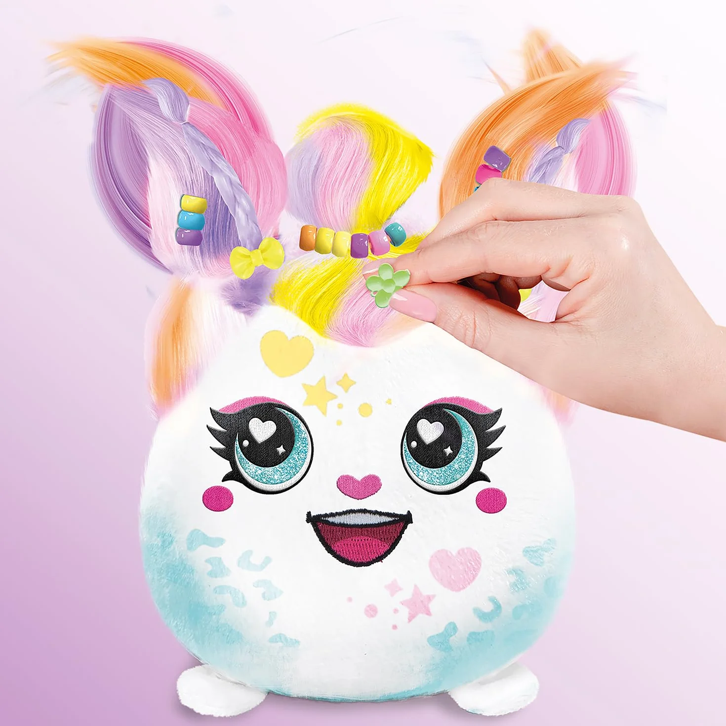 Canal Toys Hair'iffic Salon Airbrush Plush Doudou with Aerografo Stencil Stazione di Lavaggio Creativo Riutilizzabile