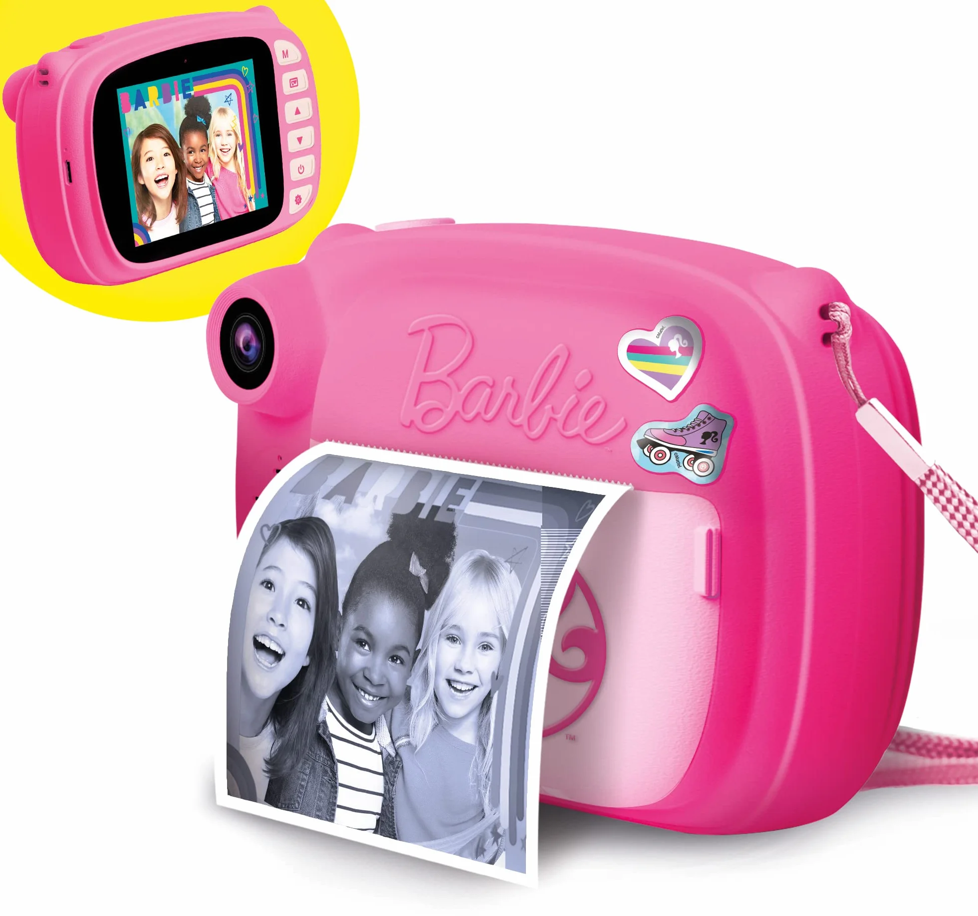 Lisciani Giochi- Barbie Print Cam Hi-Tech, Bambini Da 5 Anni, Fotocamera Istantanea, Stampa Subito Le Tue Foto, Funzione Video E Selfie, Multicolore, 97050, ‎38.8 x 28.5 x 5.7 cm, 300 grammi