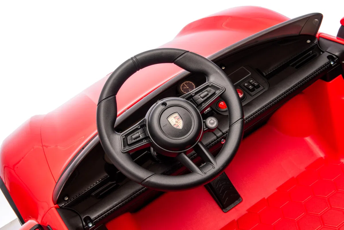 Porsche Taycan TurboS Auto Elettrica per Bambini 24V 2 Posti con Telecomando Luci LED Bluetooth Rosso