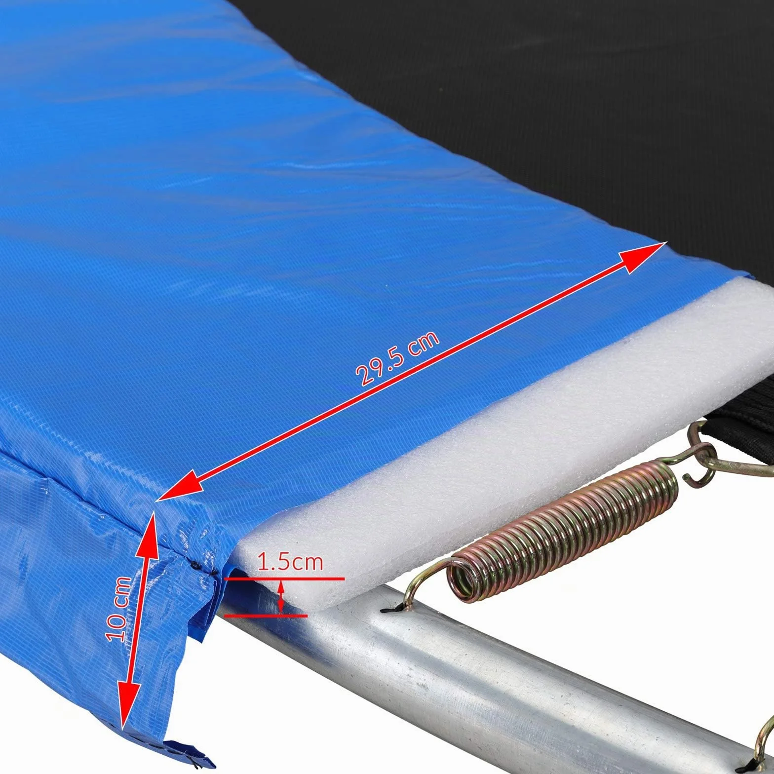 Monzana Copri Bordo Cuscino per Trampolino Ø 183/244/304/305/366/427 cm di Larghezza 30 cm 100% Resistente ai Raggi UV antistrappo a Molla