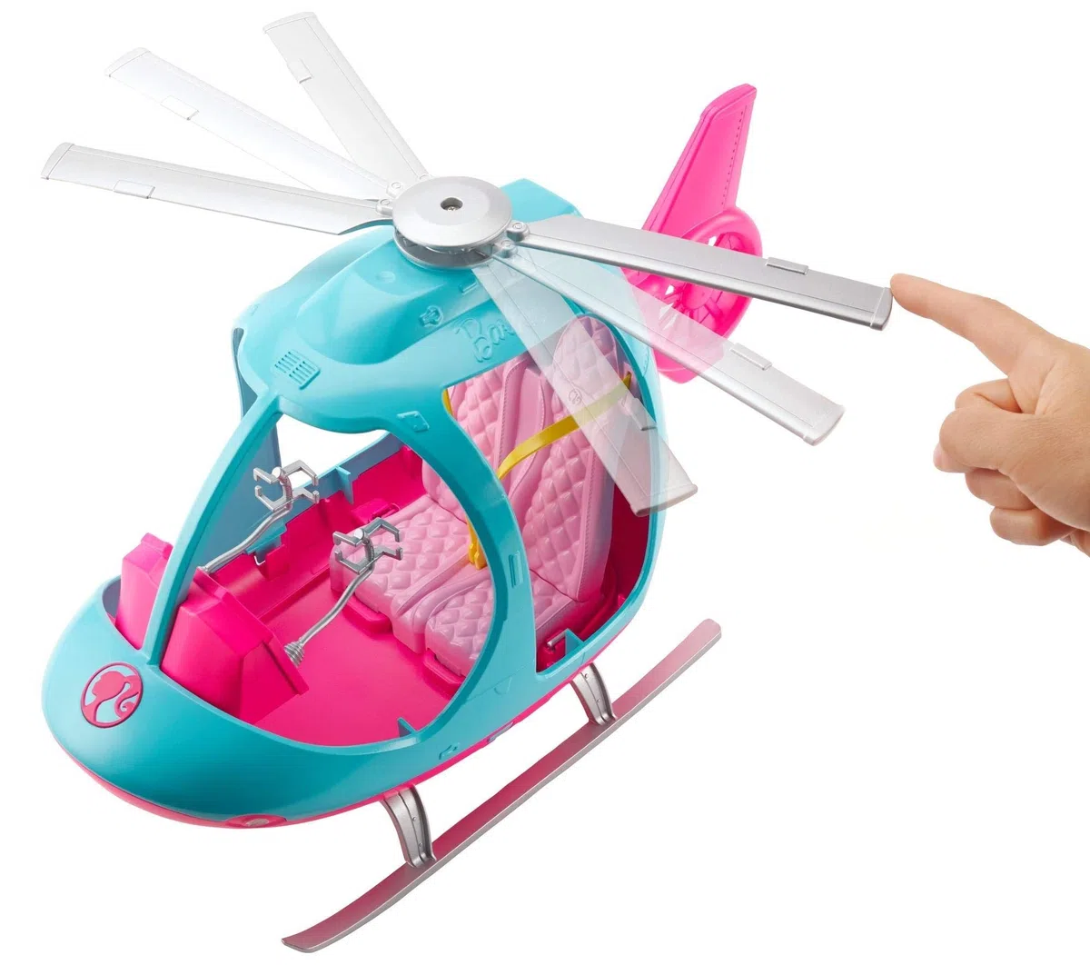 Barbie L'Elicottero per Bambole Rosa e Azzurro con Elica Che Gira Giocattolo 3+ Anni FWY29