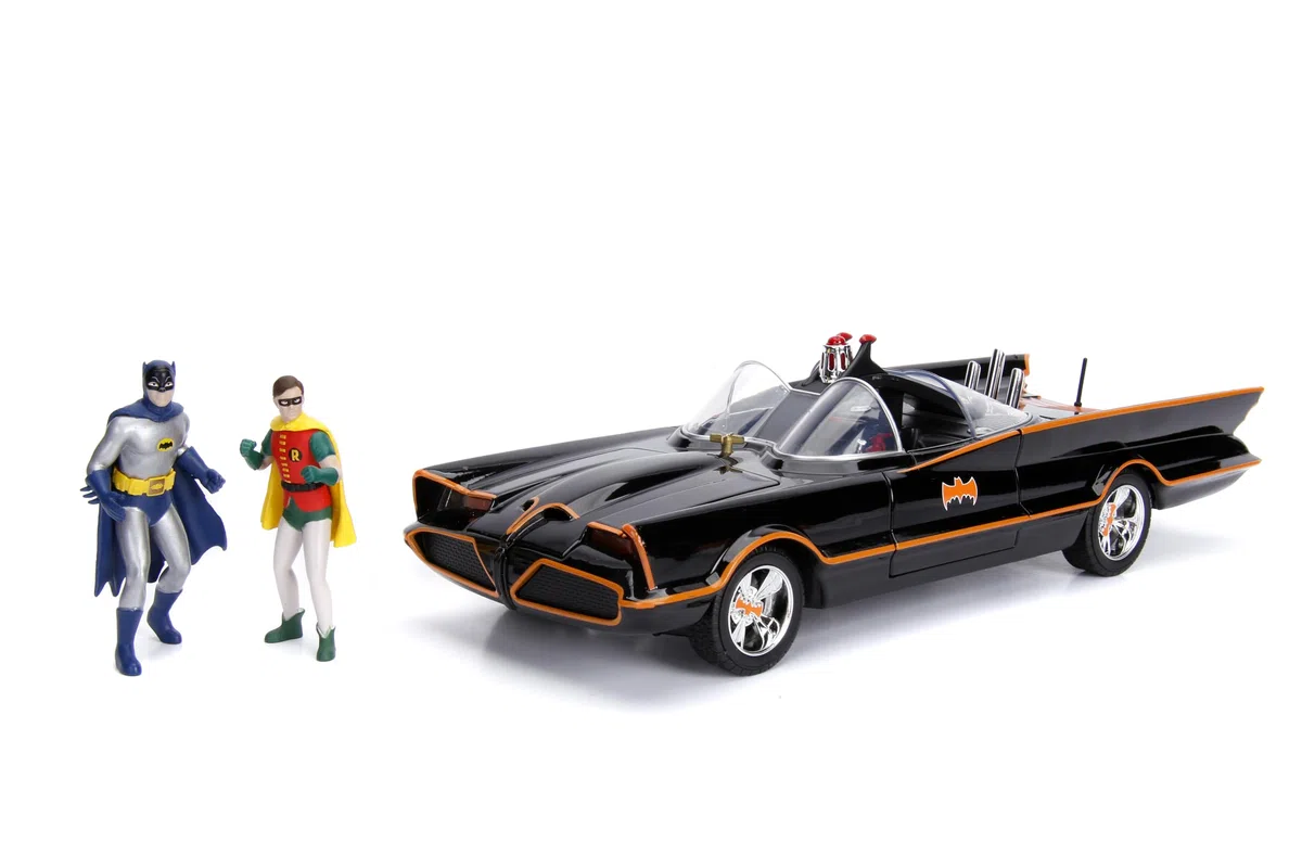 Jada- Batman The Classic TV Series Batmobile Veicolo Collezione e Figure pressofuse, Colore Nero, 1:18, 98625