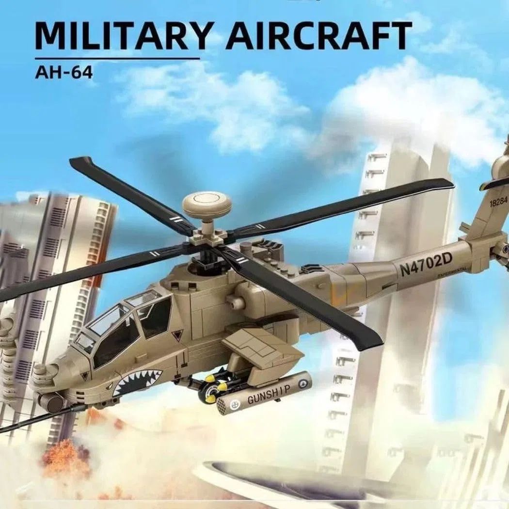 WANGE Apache AH-64 Elicottero da Assemblare Blocchi di Costruzione 1:48