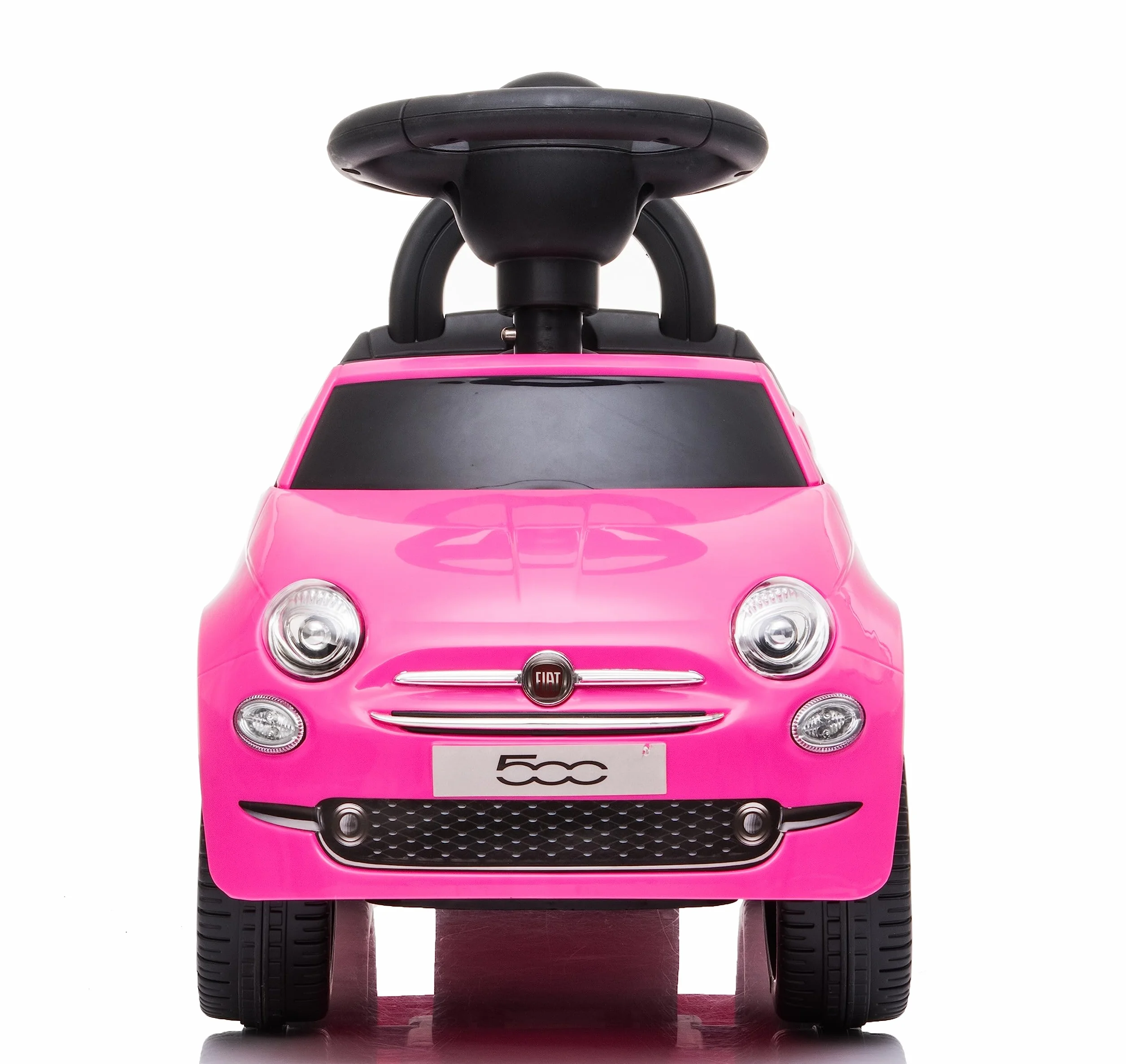 Primi Passi Macchinina Cavalcabile Fiat 500 per Bambini da 12 a 36 Mesi con Suoni e Clacson Sistema Antiribaltamento Vano Portaoggetti Schienale Gioco per Imparare a Camminare (Rosa)