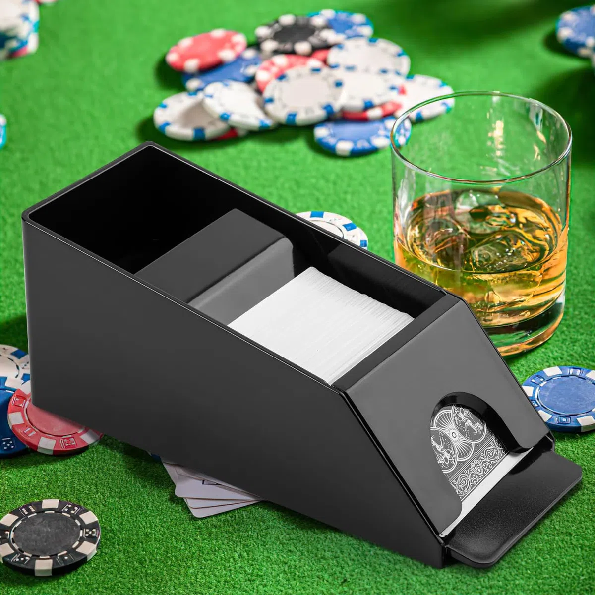 Cabilock 2 Pezzi Poker Distributore Desktop Accessori 4 Deck Scarpa Blackjack Casino Commerciante Scarpe Resistente all'usura