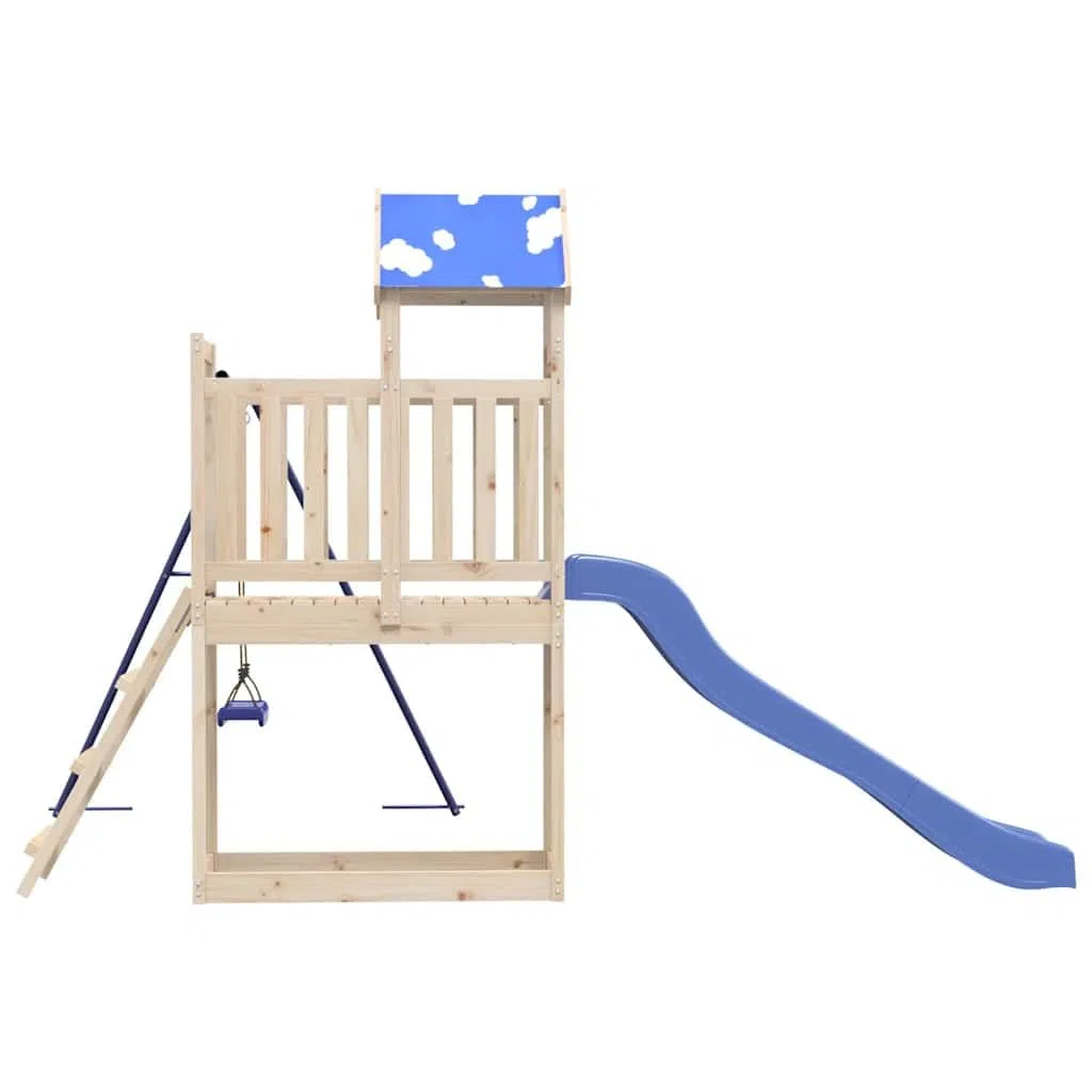 vidaXL Set da Gioco da Esterno in Legno Massello di Pino con Scivolo