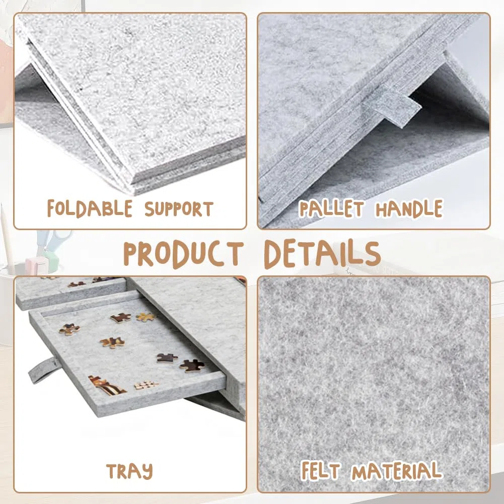 Tavolo puzzle con 6 cassetti, 1000 pezzi, tavolo puzzle con supporto 2 in 1 e copertura (bianco)