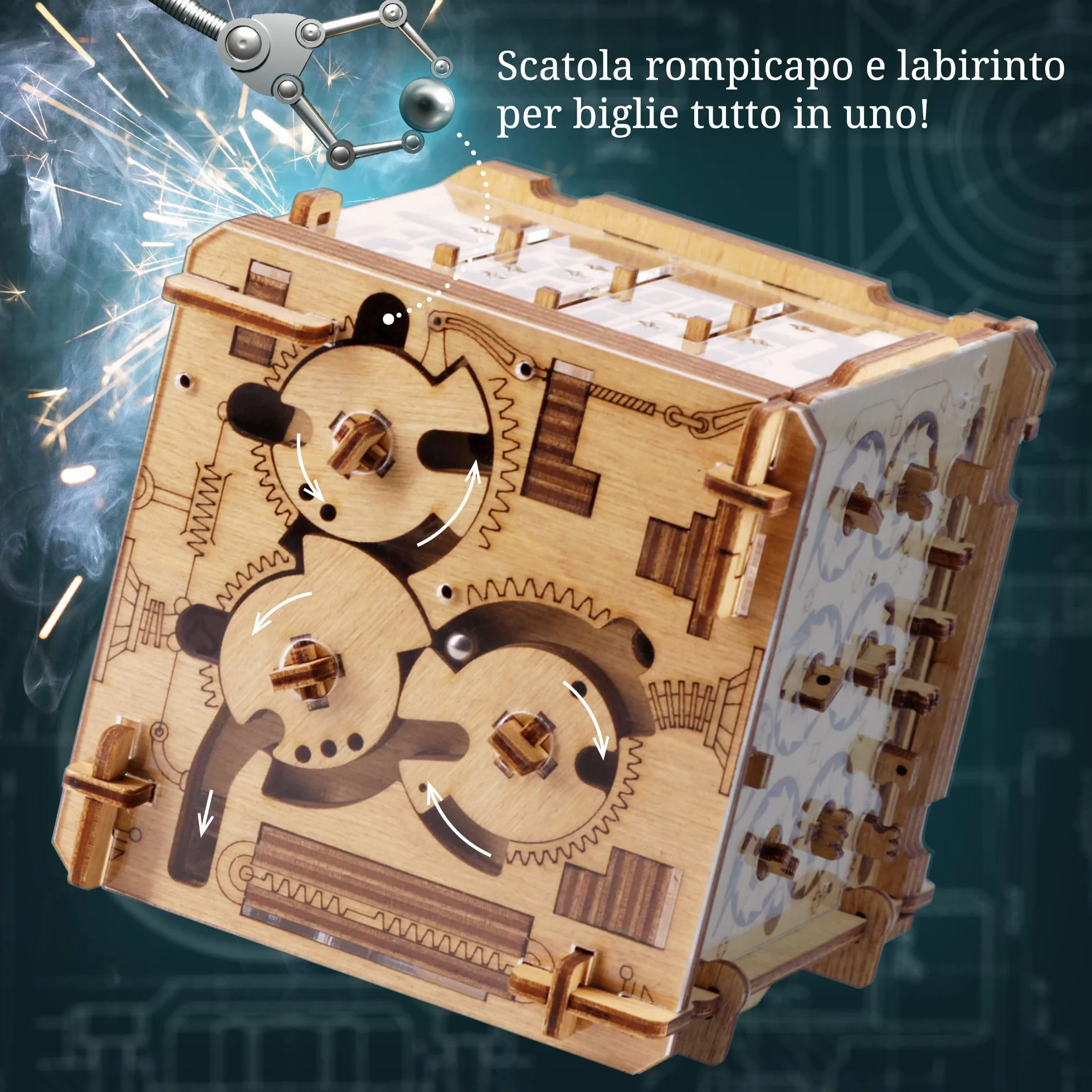 iDventure Cluebox - Labirinto di Cambridge - Scatola rompicapo a Labirinto - Escape Room gioco in legno - Scatola regalo - regalo fidanzato - puzzle 3D - iq puzzle rompicapo - regalo per lui