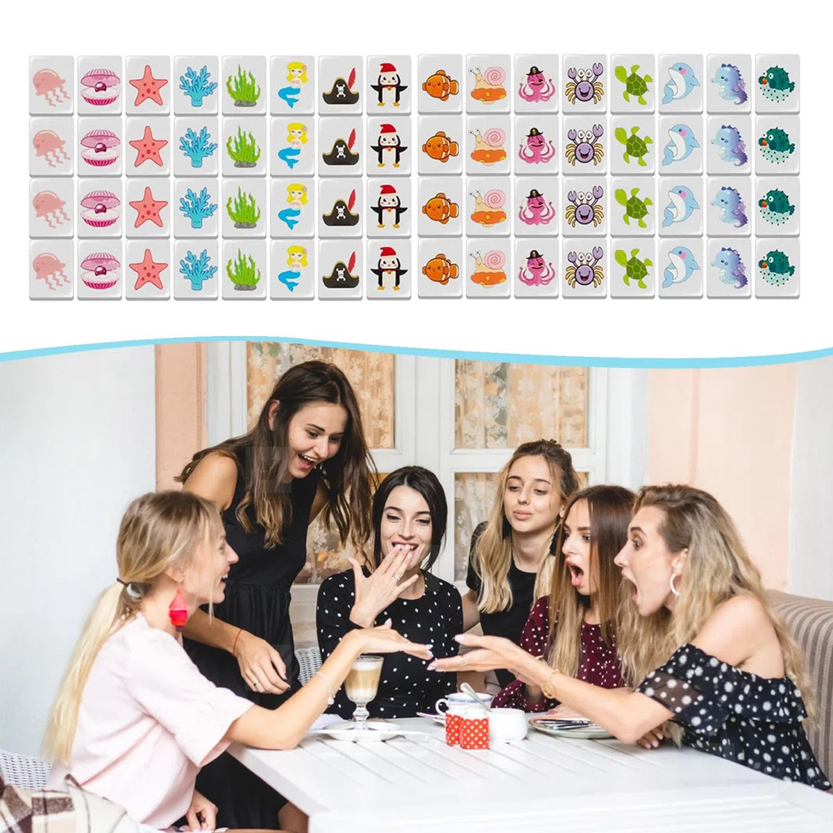 Mahjong Set z Flagą Narodową 65 Gier w Piastrelle