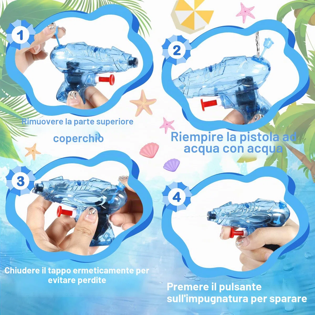 FAMKEEP 18Pezzi Mini Pistole piccole ad Acqua,Pistola ad Acqua All'aperto per Bambini, Pistola ad Acqua per Adatto Giochi D'acqua Estivi Spiaggia Piscina Giardino, Feste di Compleanno