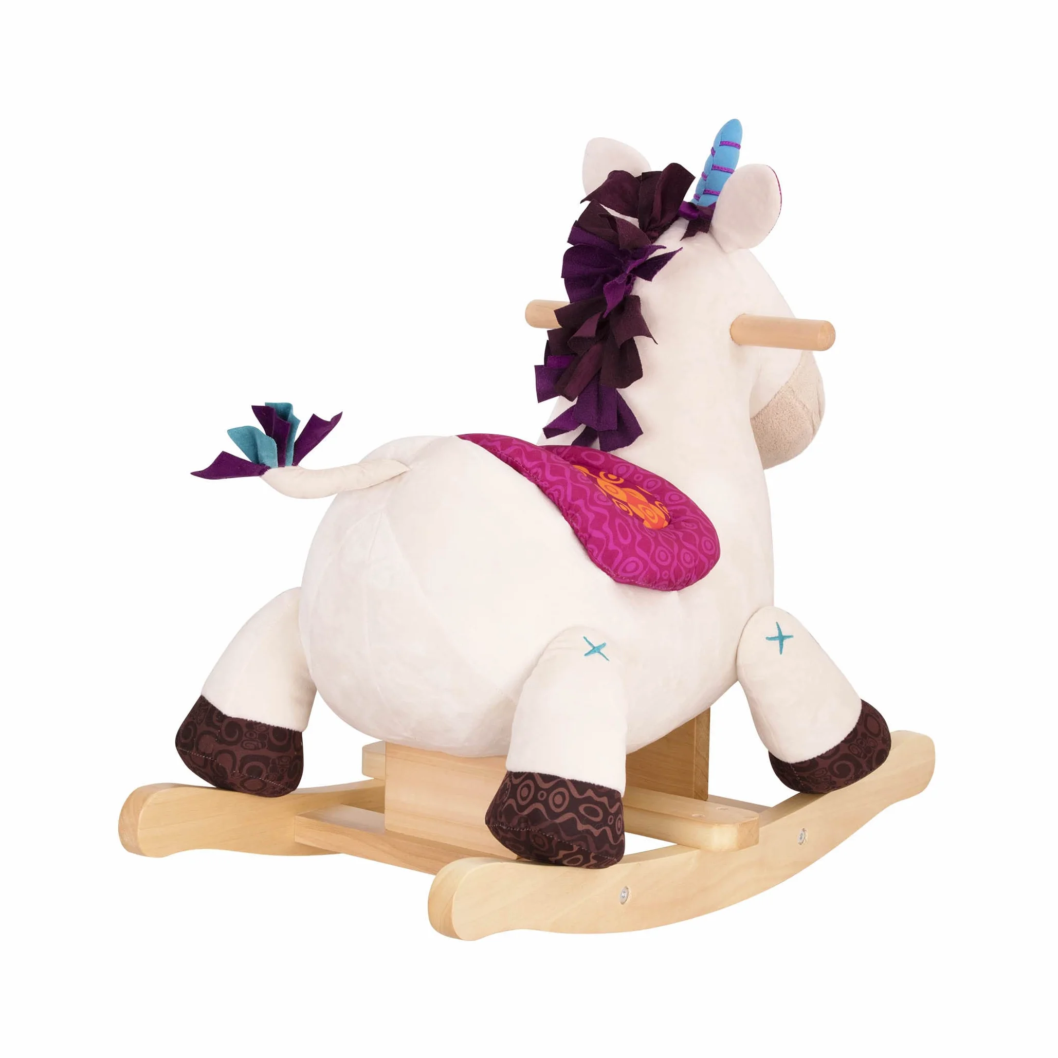 B. toys - Rodeo Rocker - Dilly-Dally - Unicorno Rocker - Unicorno a dondolo - Cavalcabile in legno - Giocattolo classico per bambini e ragazzi - 18 mesi +