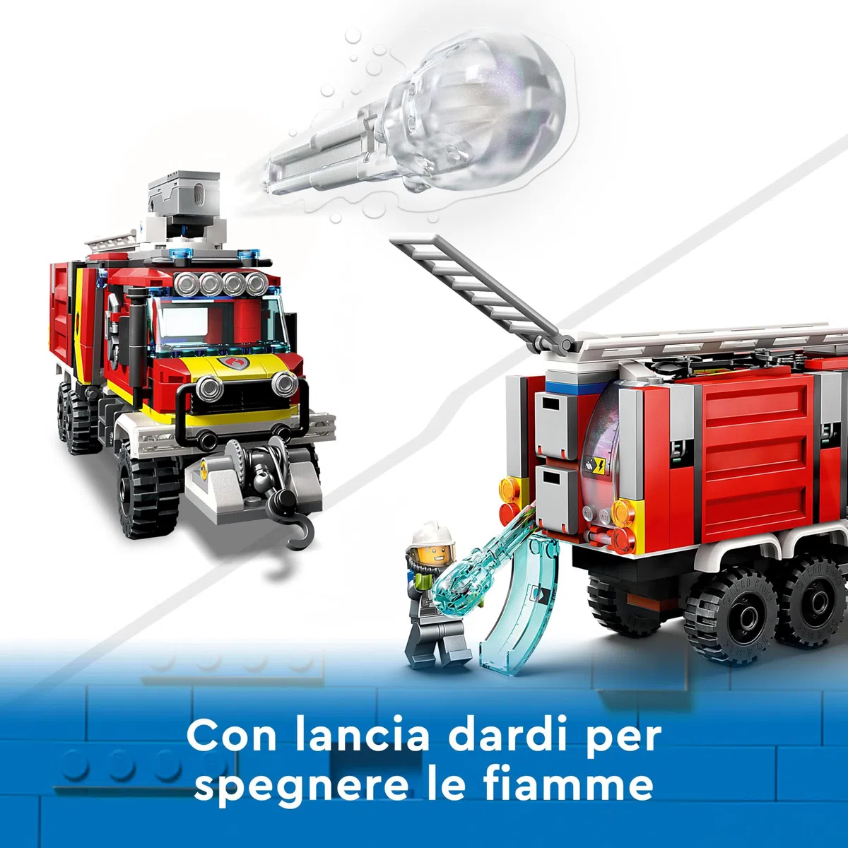 LEGO 60374 City Fire Autopompa dei Vigili del Fuoco, Unità di Comando dei Pompieri con Camion Giocattolo e Droni Terrestri e Aerei, Veicoli per Bambini, Ragazzi e Ragazze