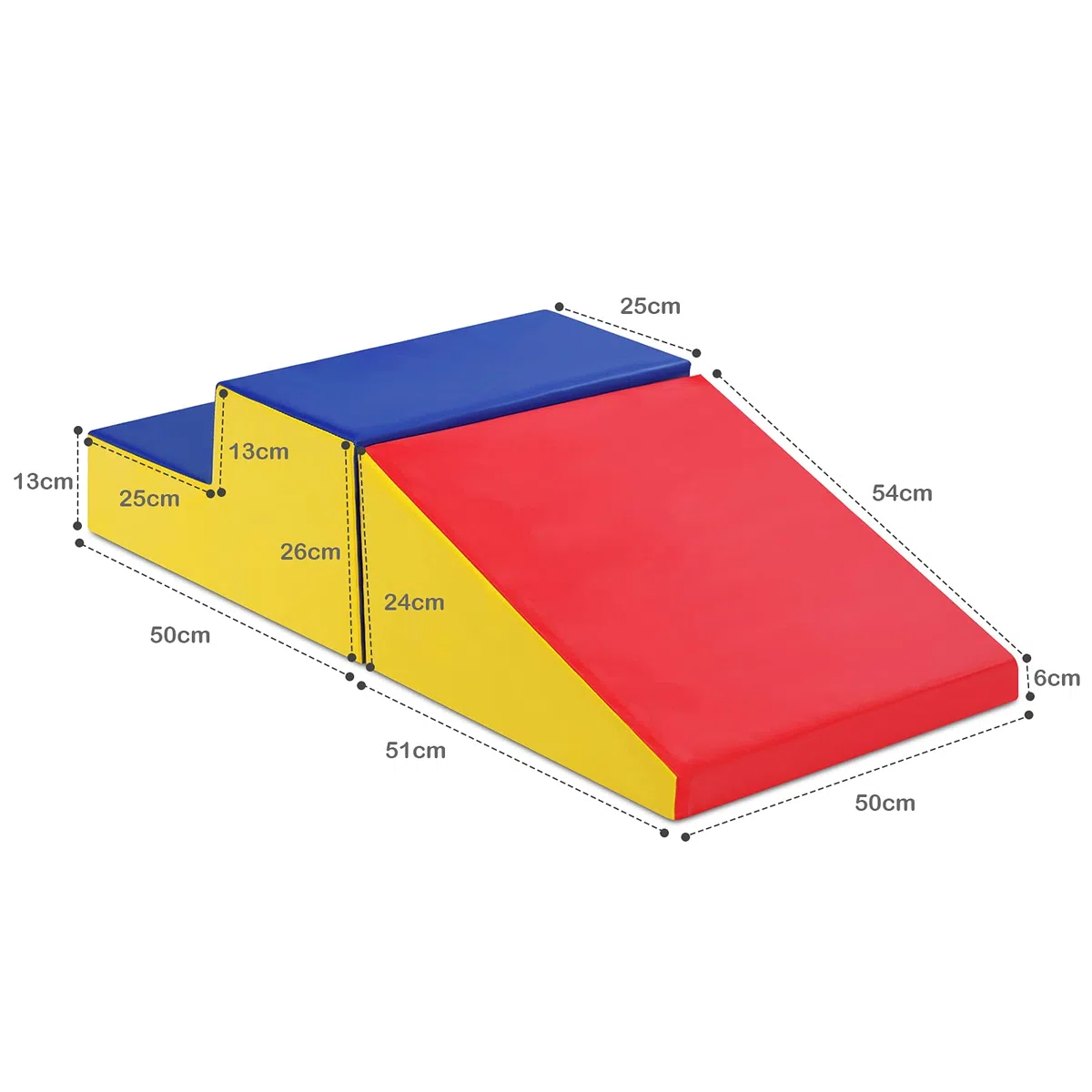 LIFEZEAL Set Blocchi Morbidi PU EPE Arrampicata Gattonare Giocattolo Creativo con Rampa Scivoli per Bimbo 3+ Anni Rosso
